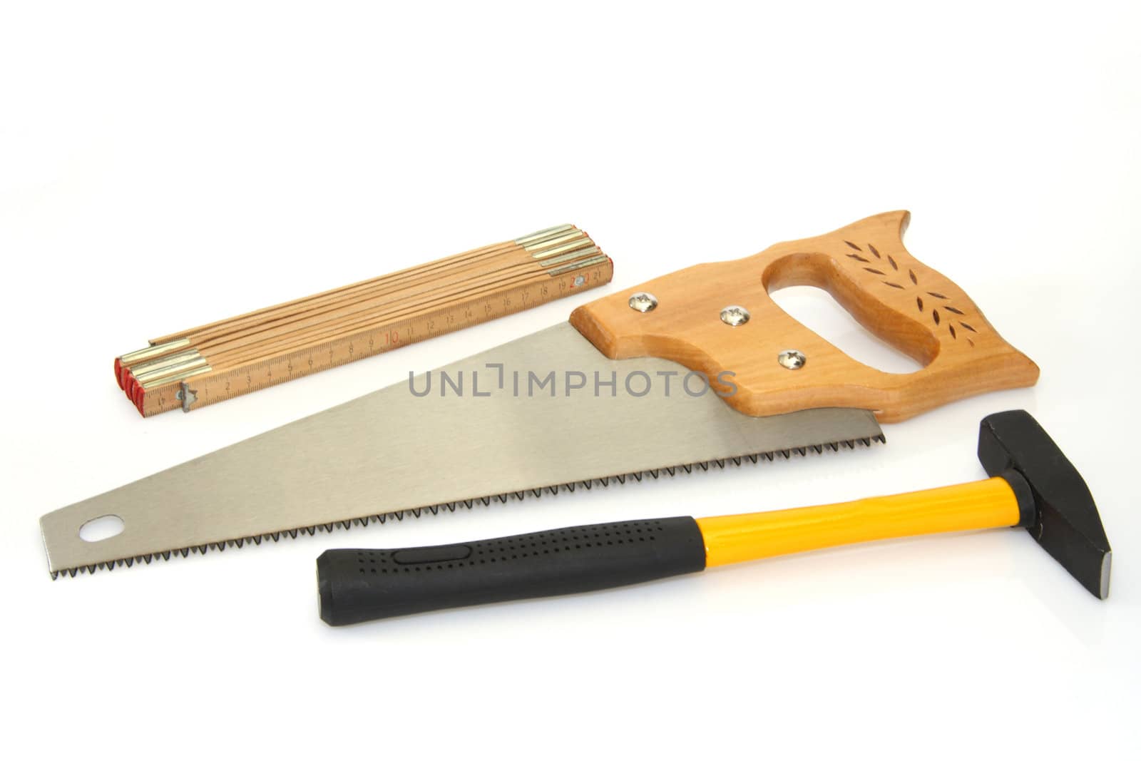 Tools on bright background. Shot in studio.