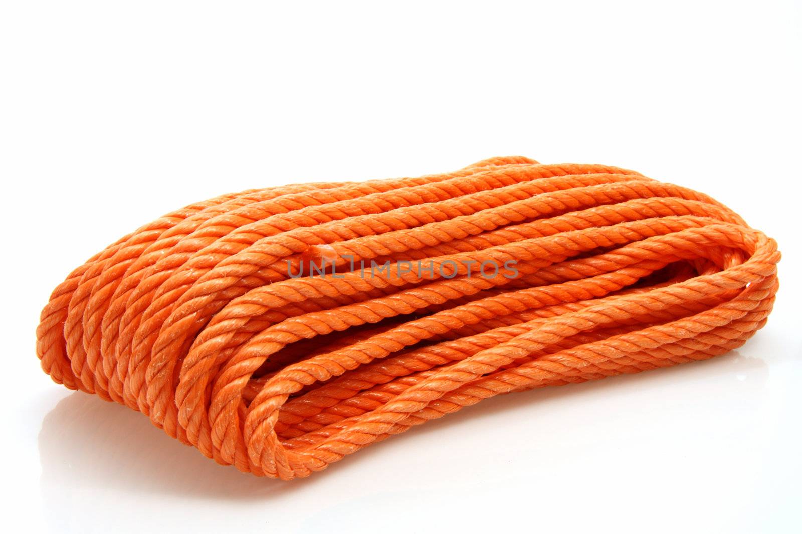 Orange rope on bright background