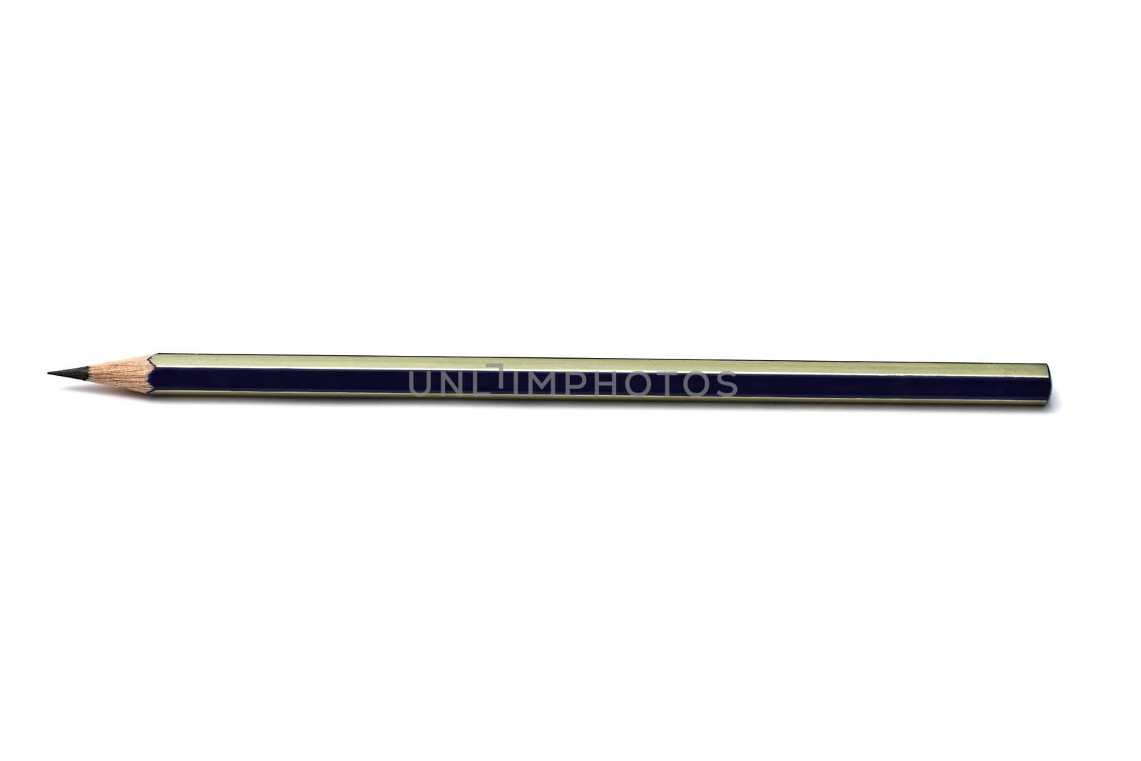Black pencil isolated on white background 
