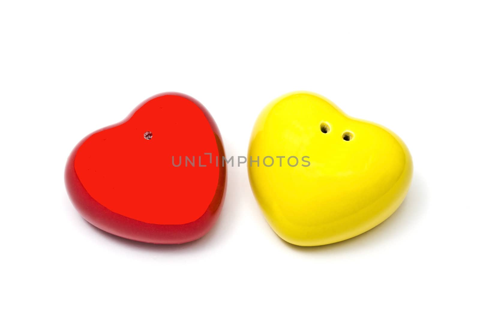 pepper and salt castors isolated on white background 
