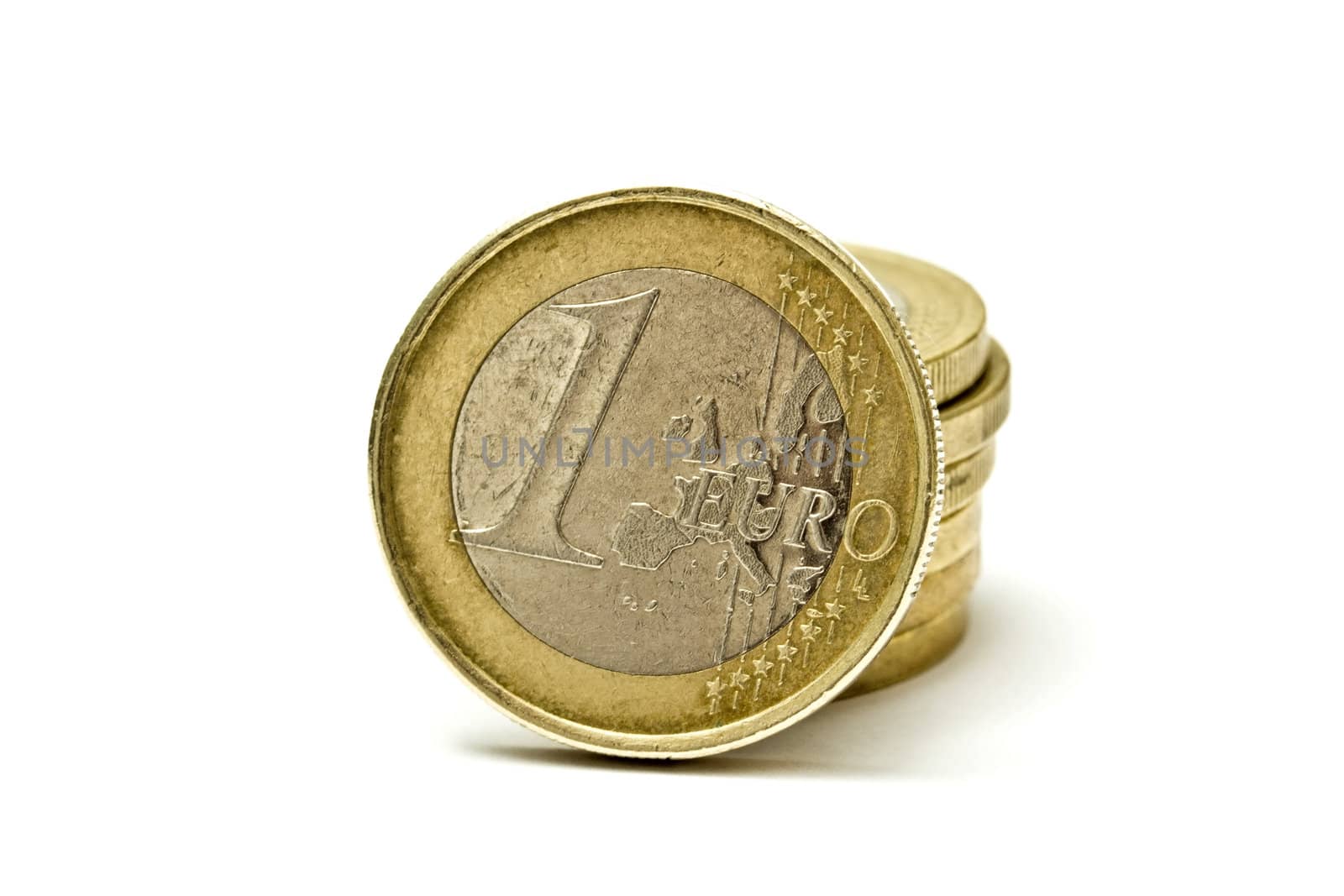 euro coins isolated on white background 
