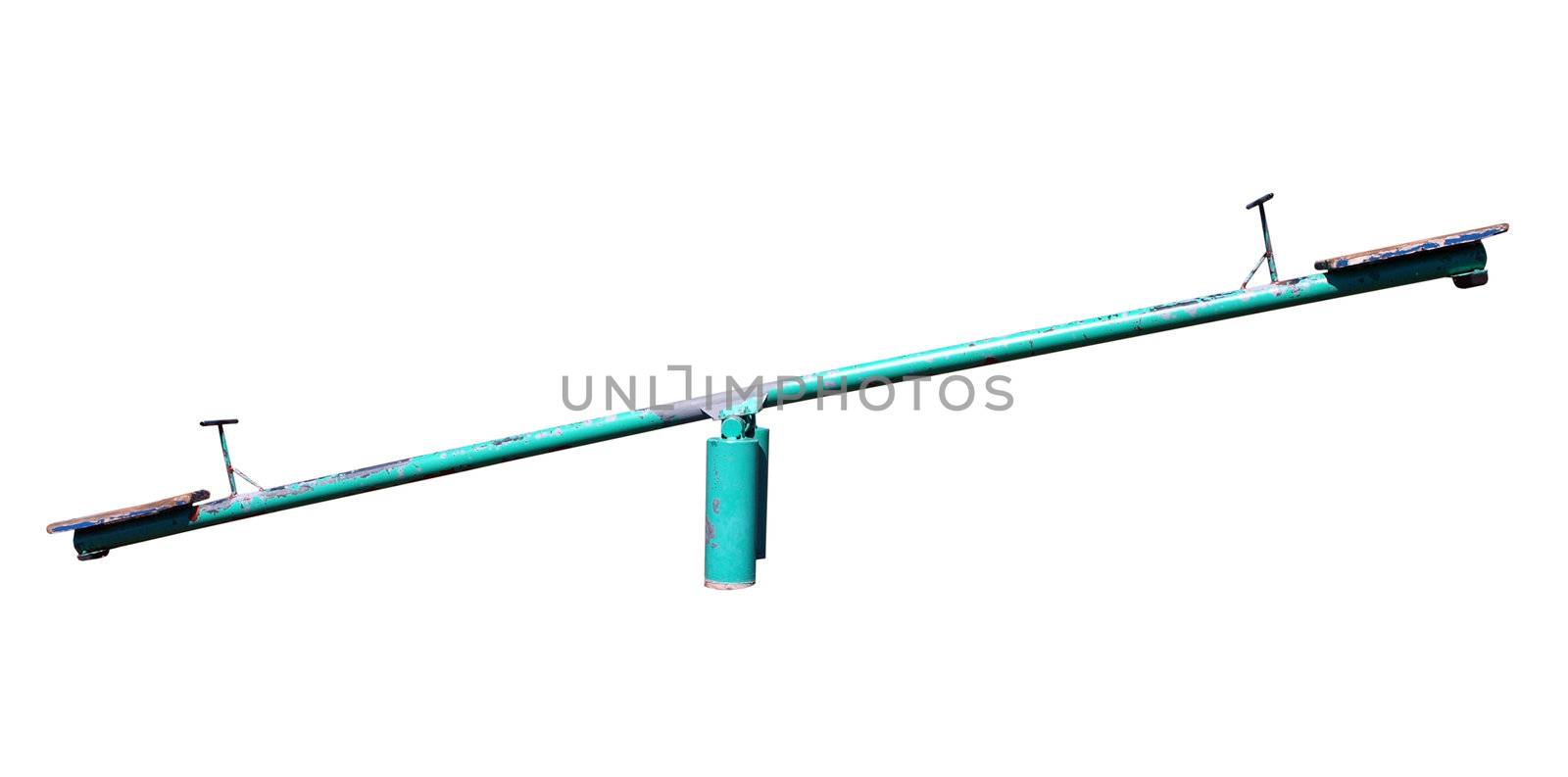 Old See Saw isolated with clipping path           