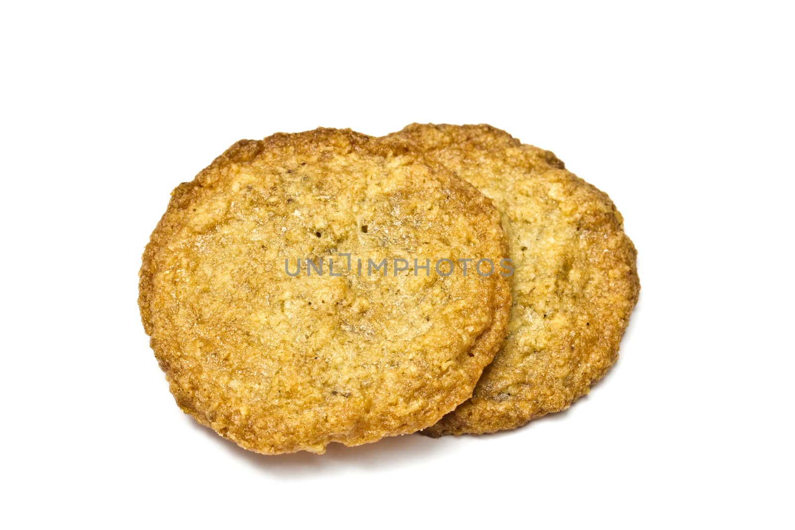 Two crackers isolated on white background
