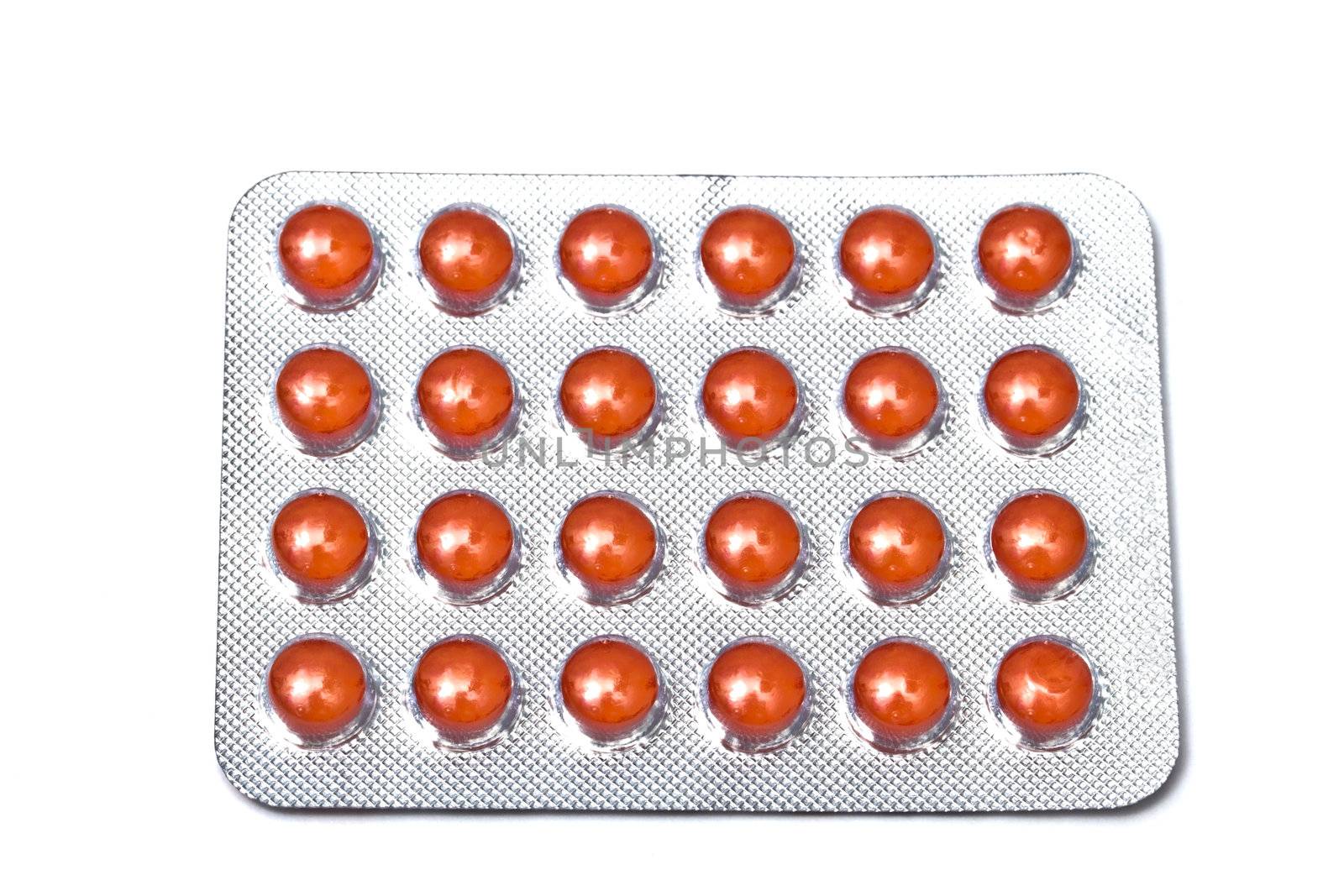 Set of pills isolated on white background
