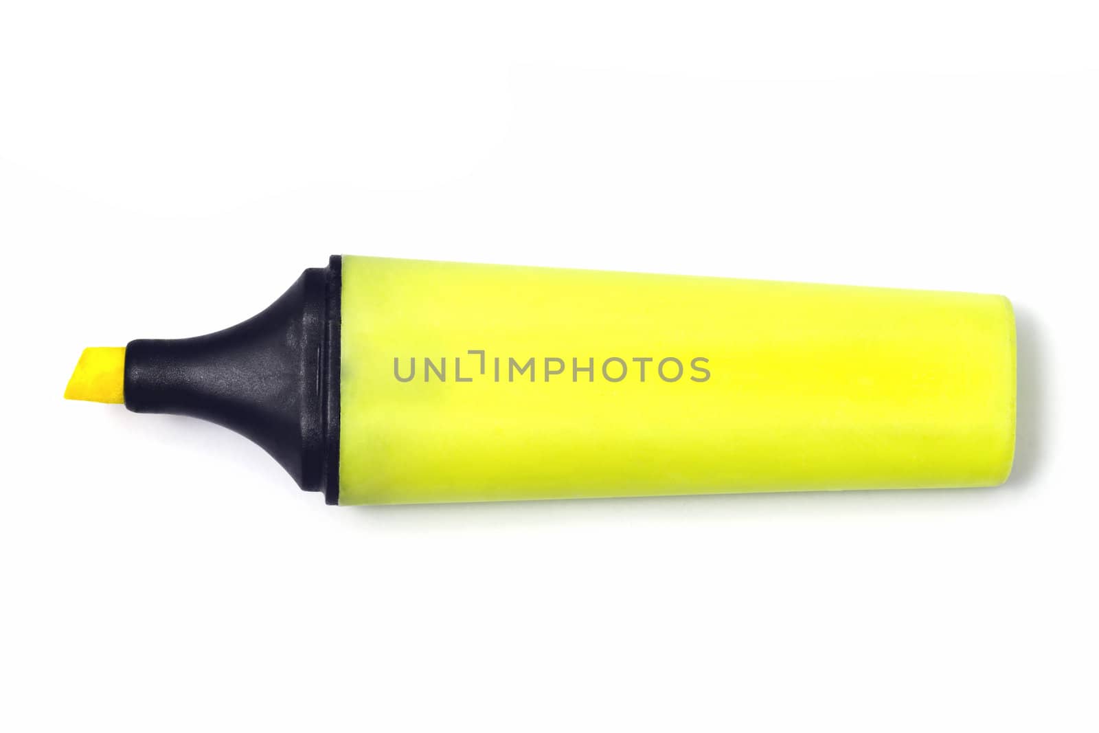 Yellow Highlighter isolated on white background 
