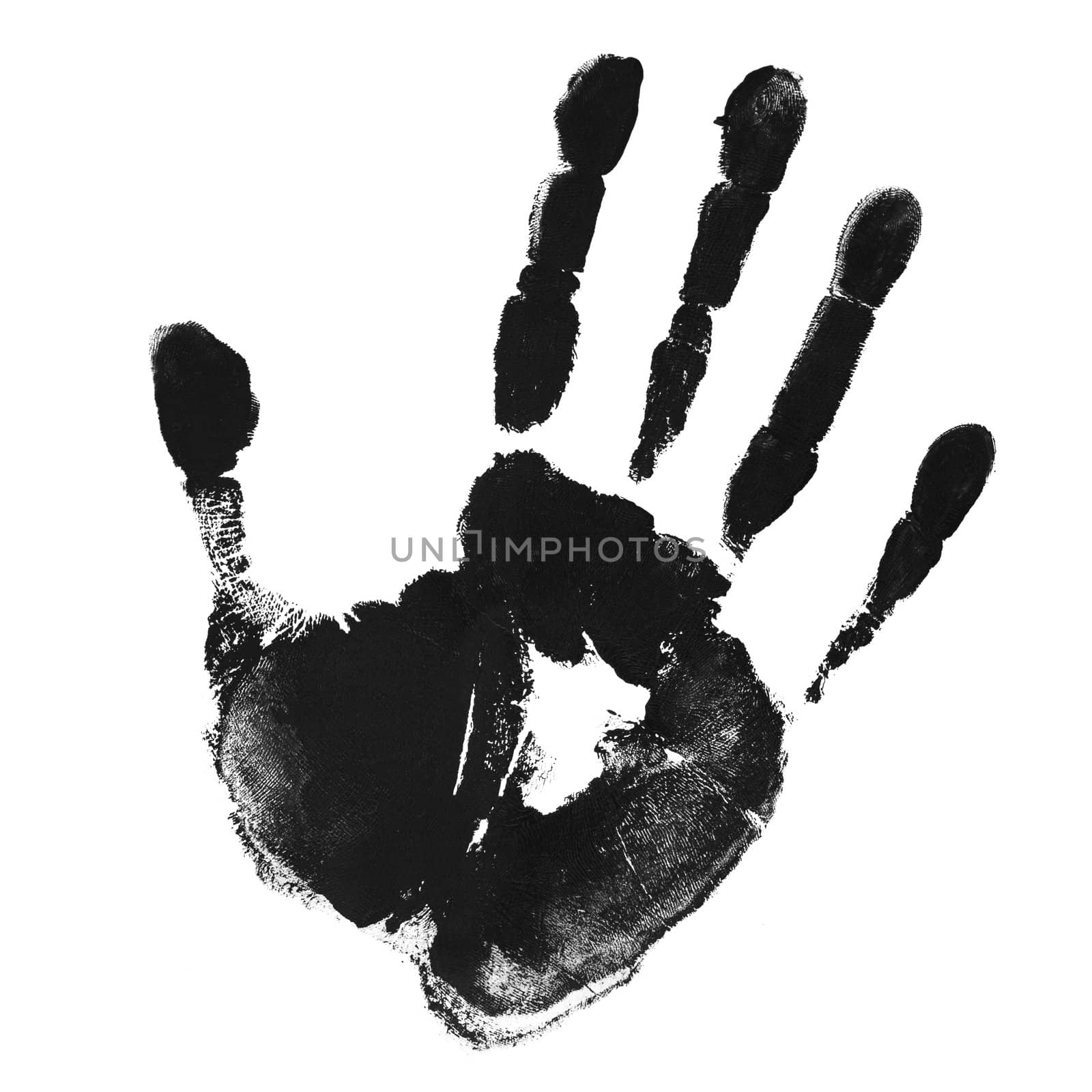 Monochrome hand print