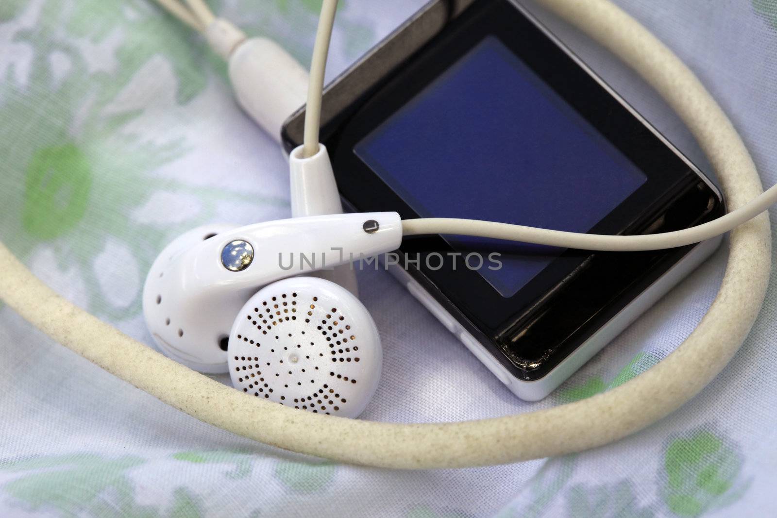 MP3 player with headphones