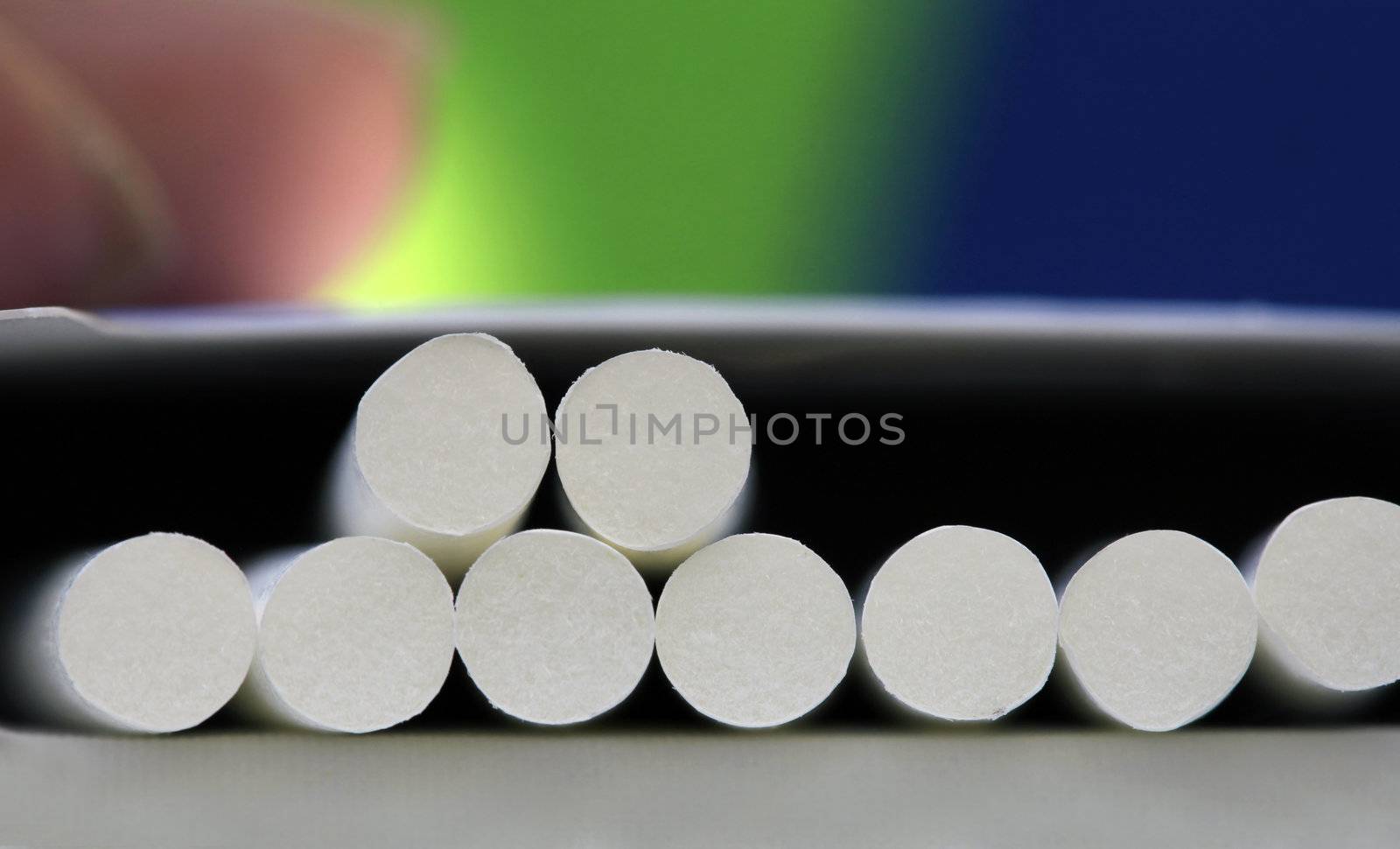 Pack of cigarettes with cigarettes