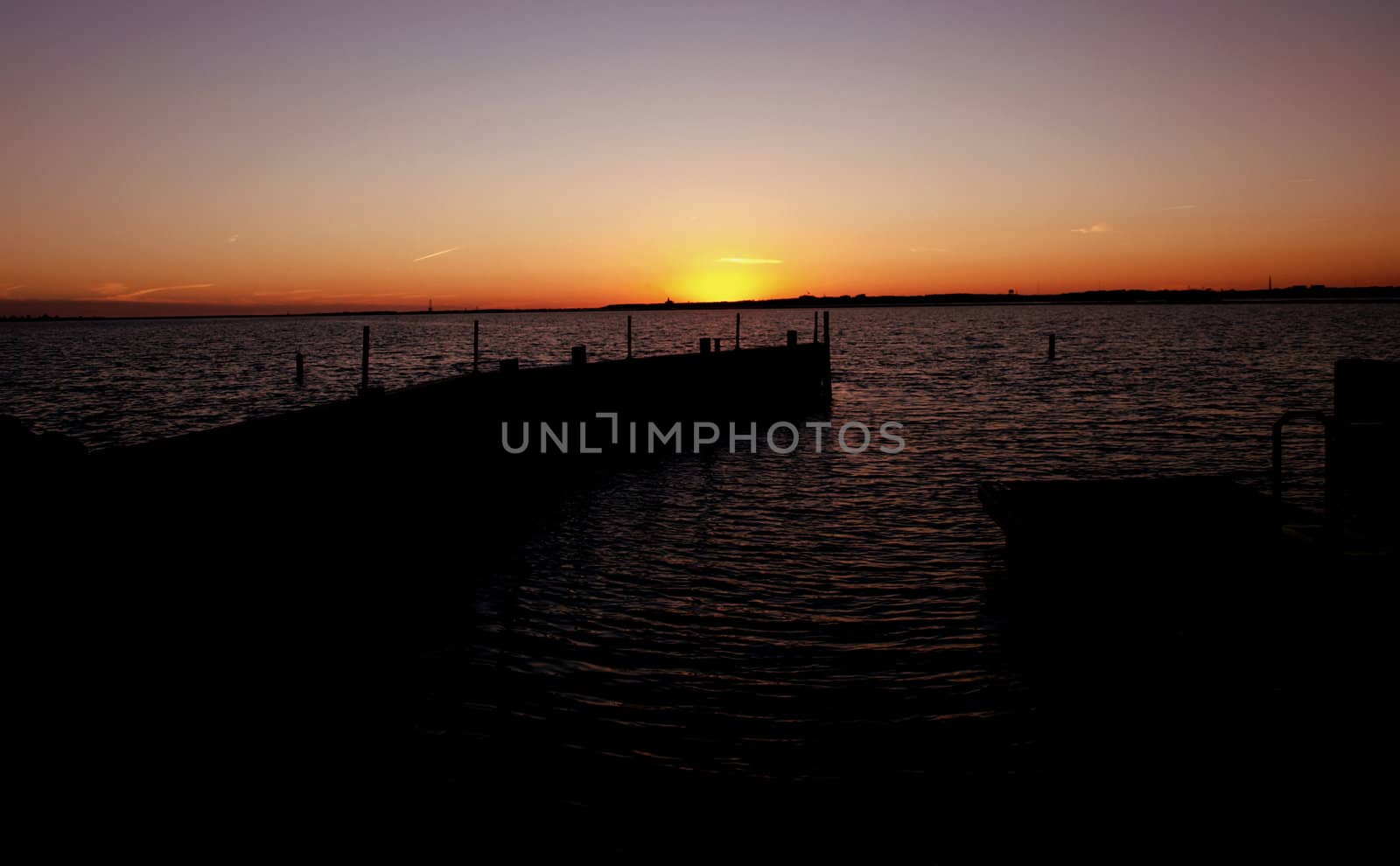 The North Carolina Coast shown at night along the docks