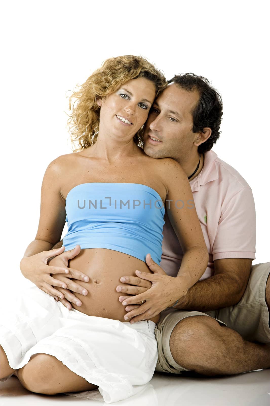 Beautiful couple in love expecting a baby