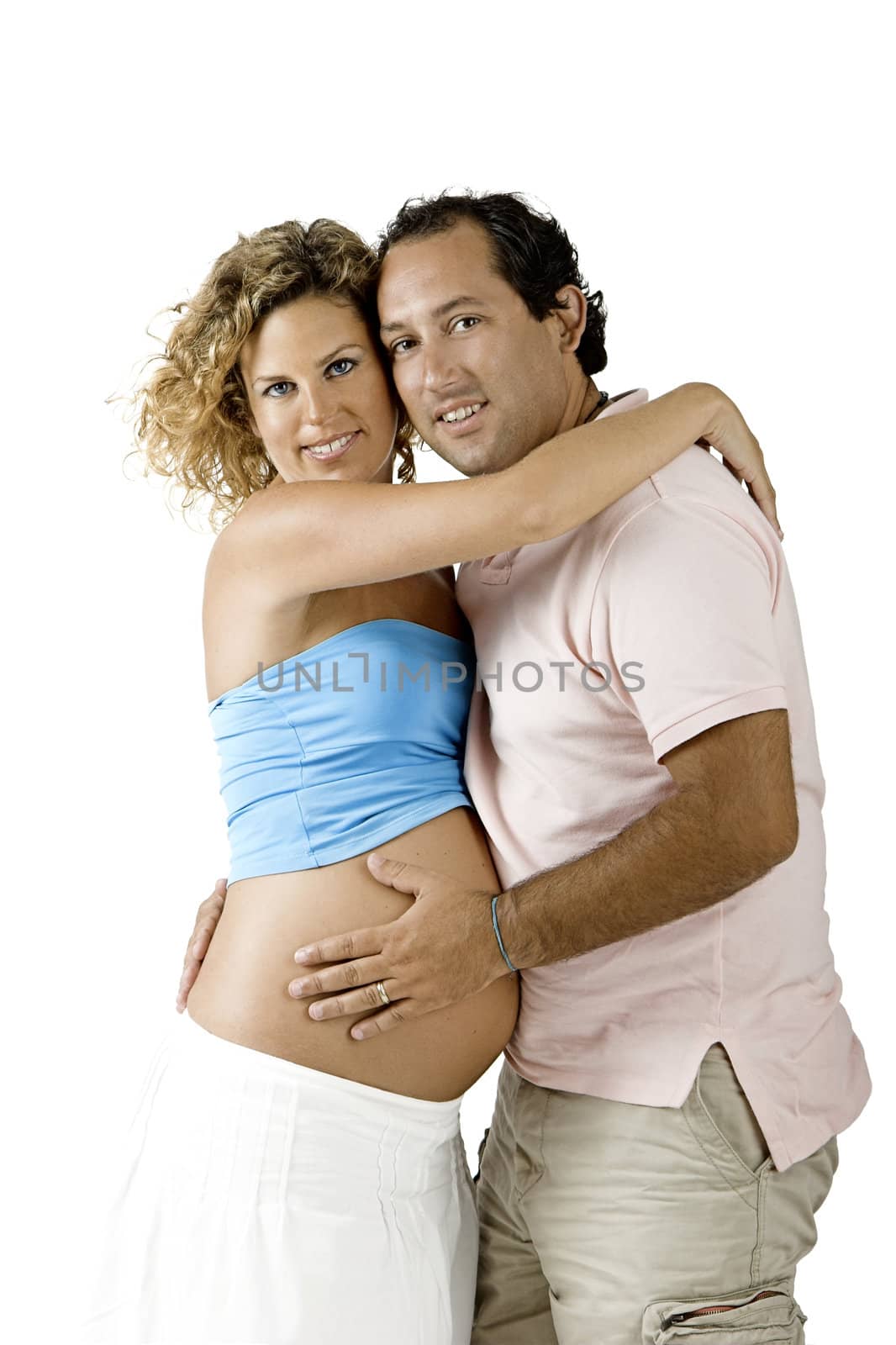 Beautiful couple in love expecting a baby