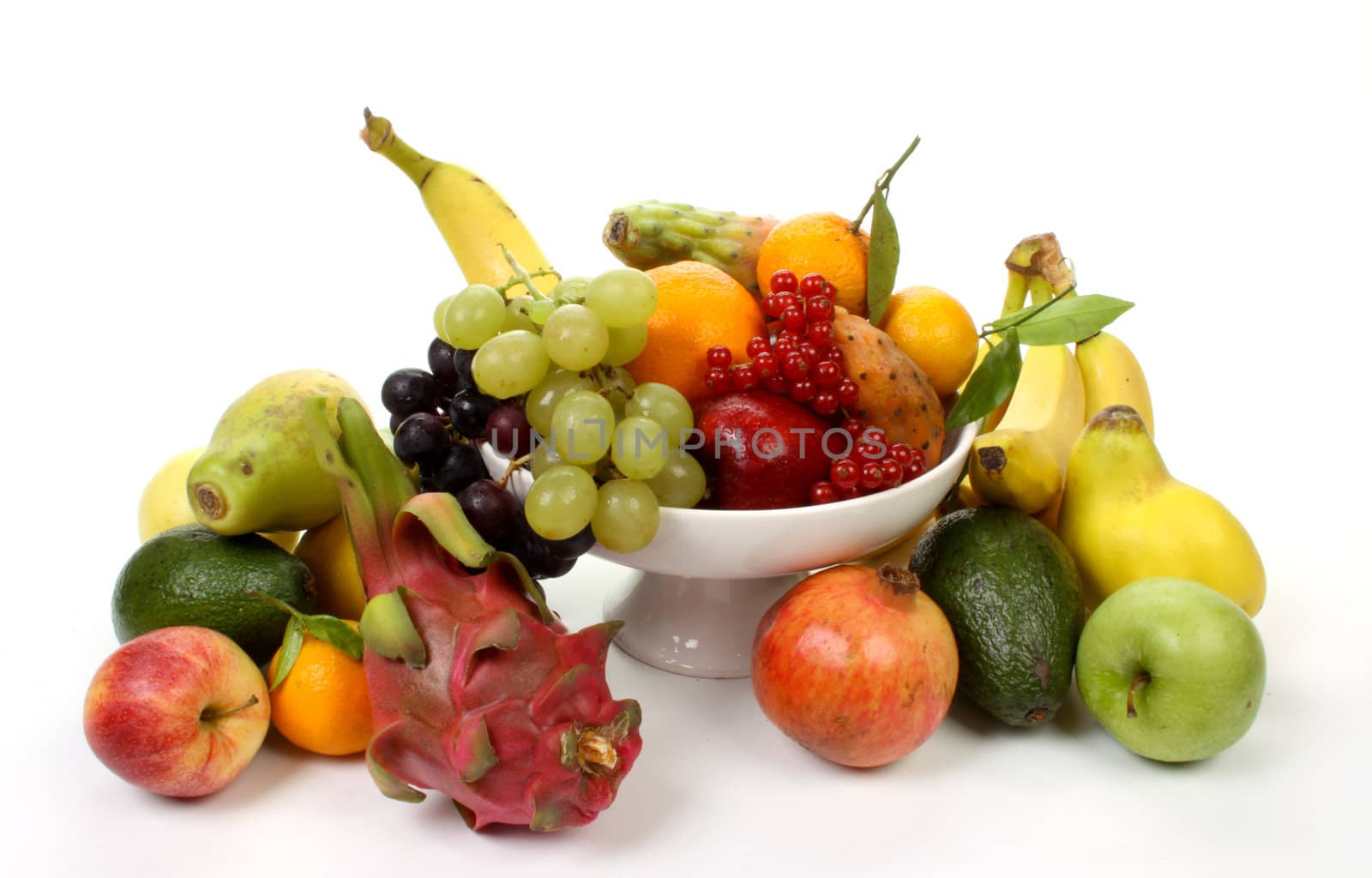 Composition of several fruits on a fruit-dish