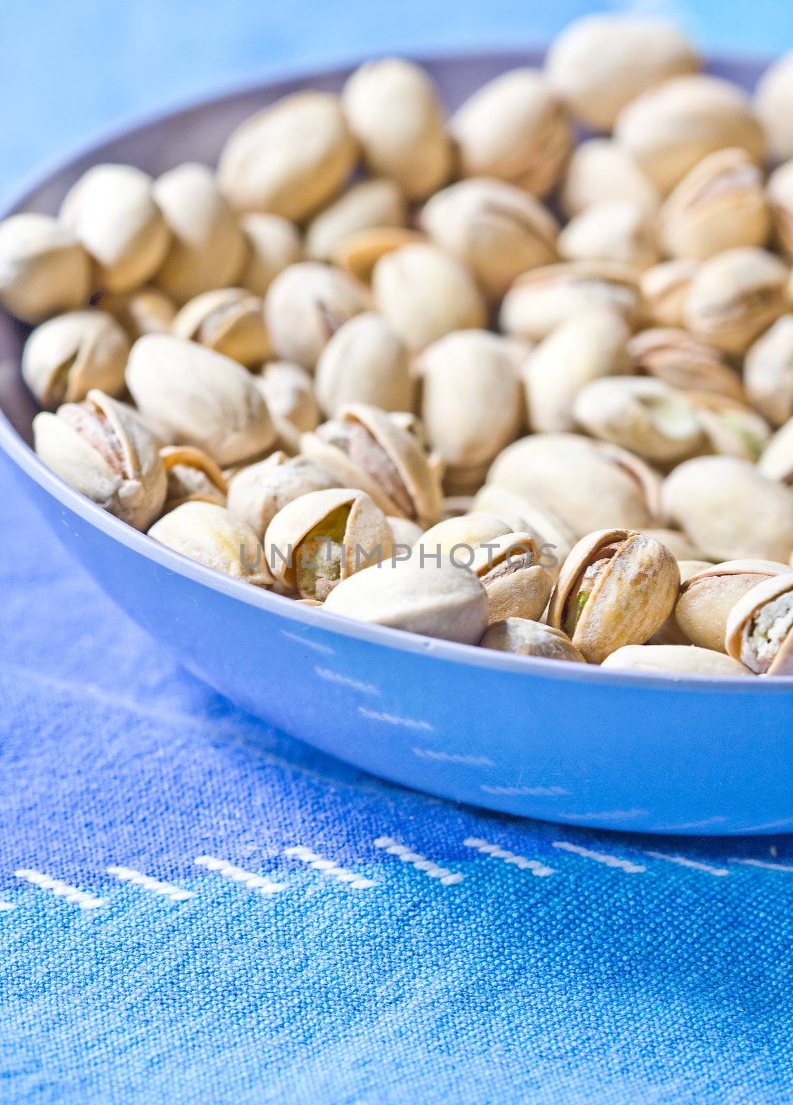 healthy nuts pistachios in a bowl shallow depth of view