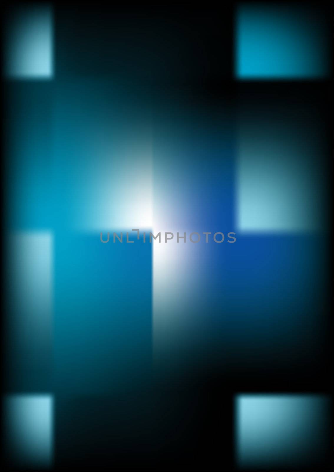 Abstract Background Blue on Black, cross and square