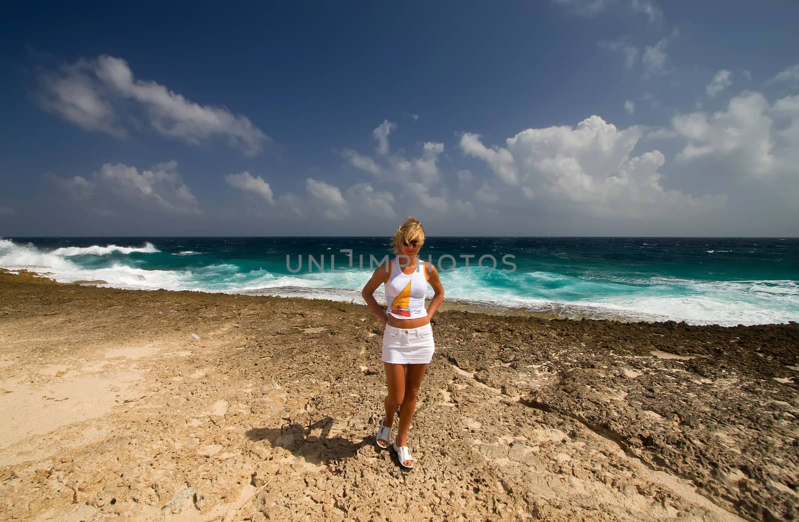 girl caribean island sky sun