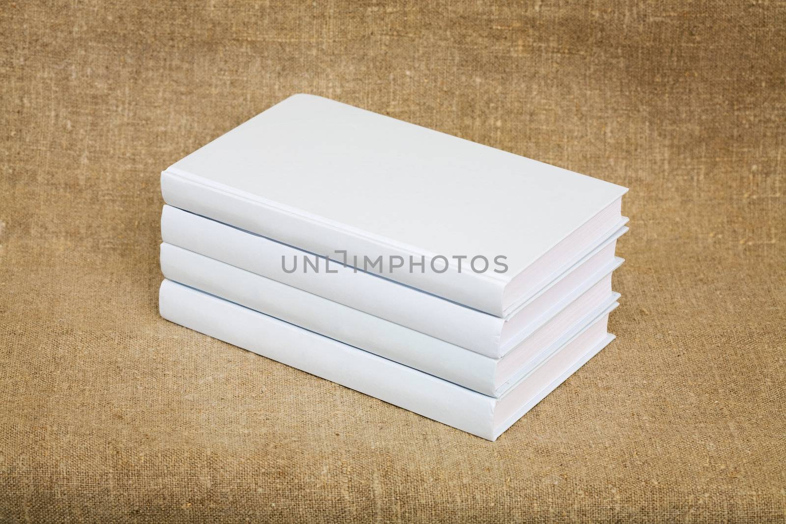 White books on the fabric background