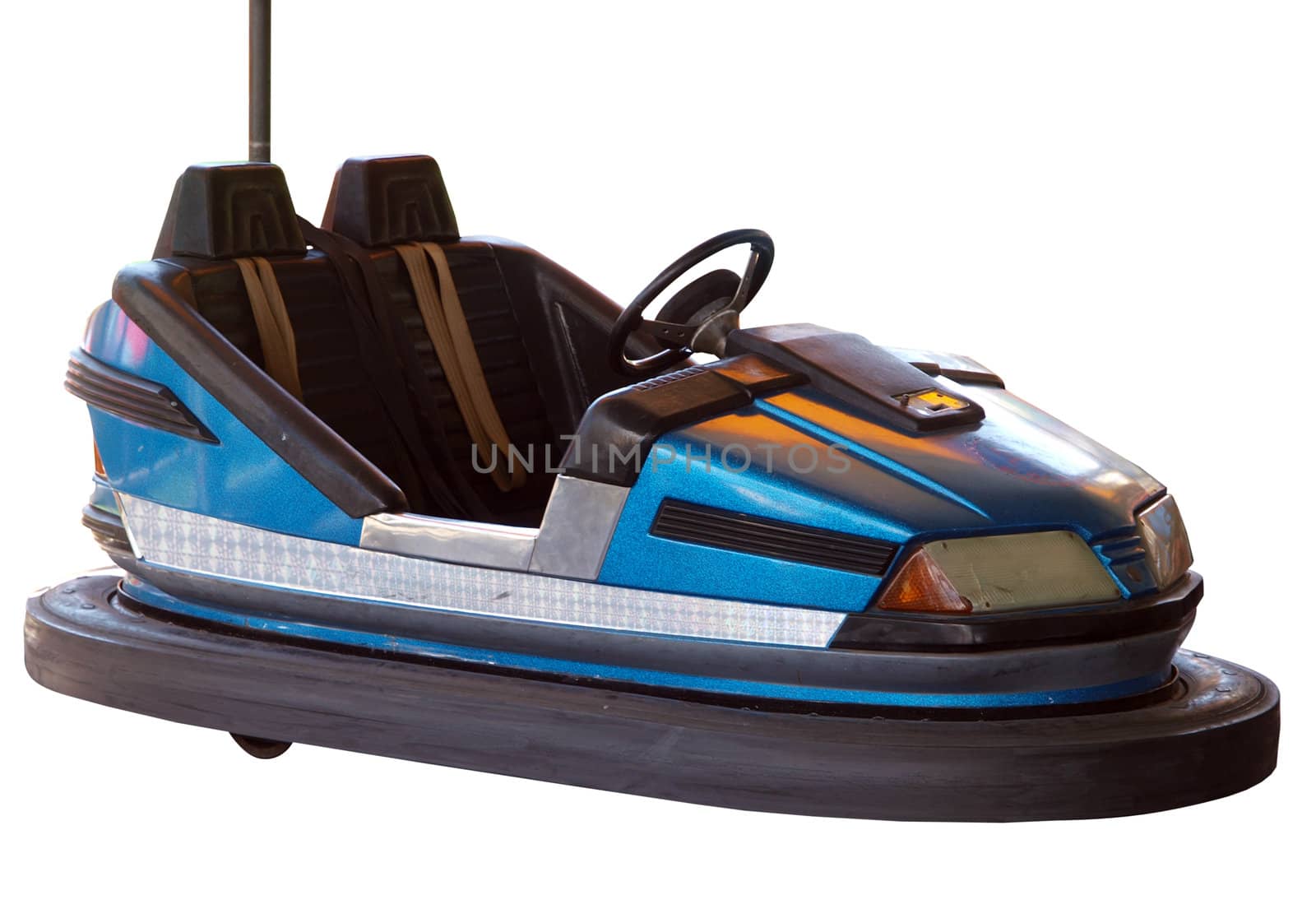 BLue Bumper Car isolated with clipping path      