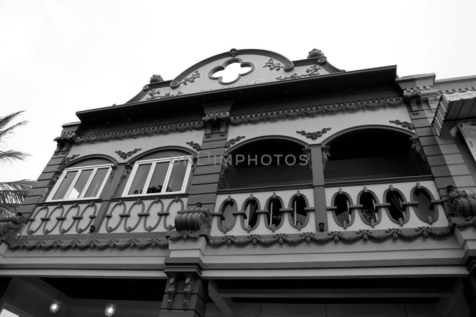 Exterior of a historical building in Khao Lak, Thailand - travel and tourism.