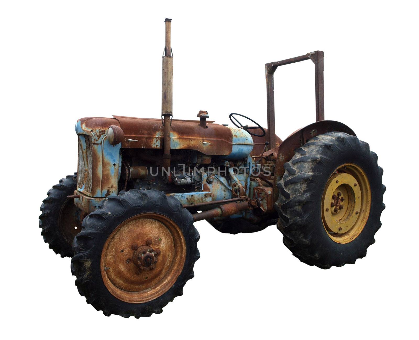 Rusty Fordson Major isolated with clipping path       