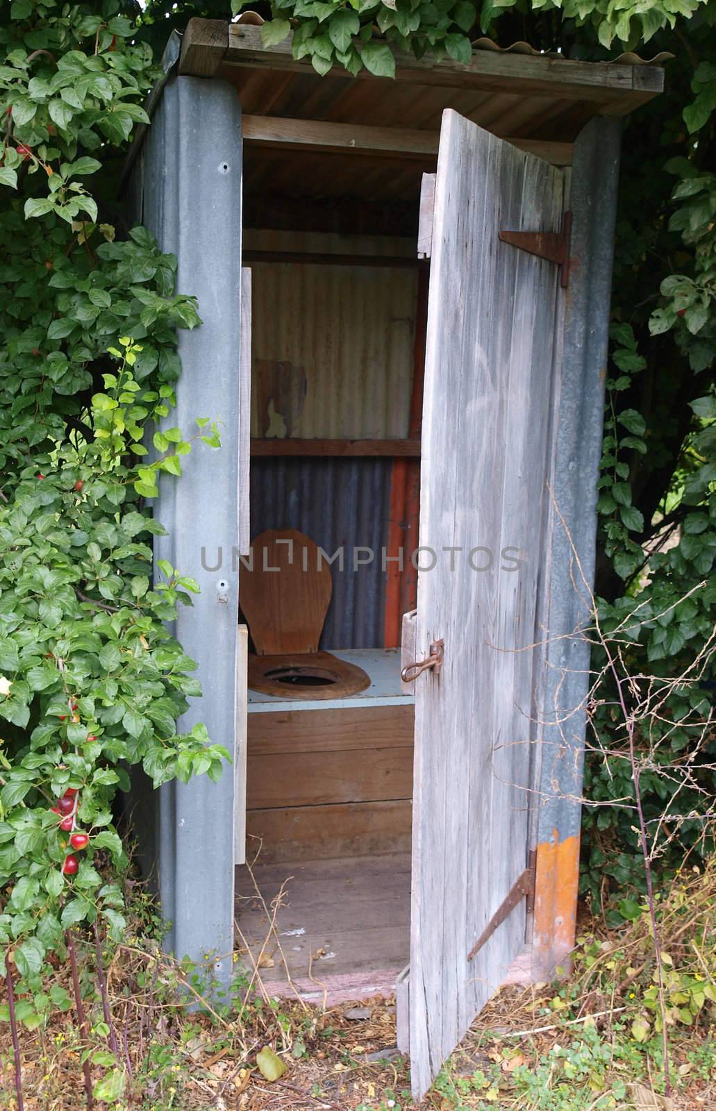 Old Outhouse with the Door Open    