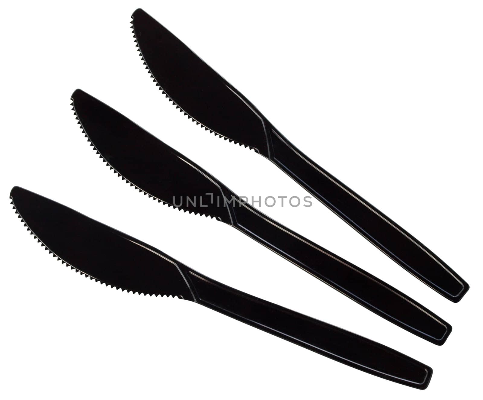 Three Black Plastic Knives by MargoJH