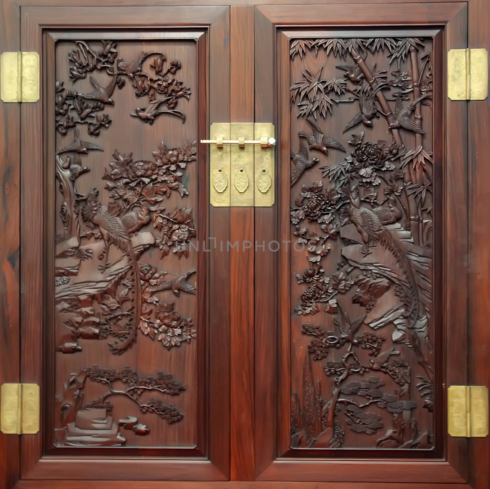The wooden carvings on the China's ancient furniture