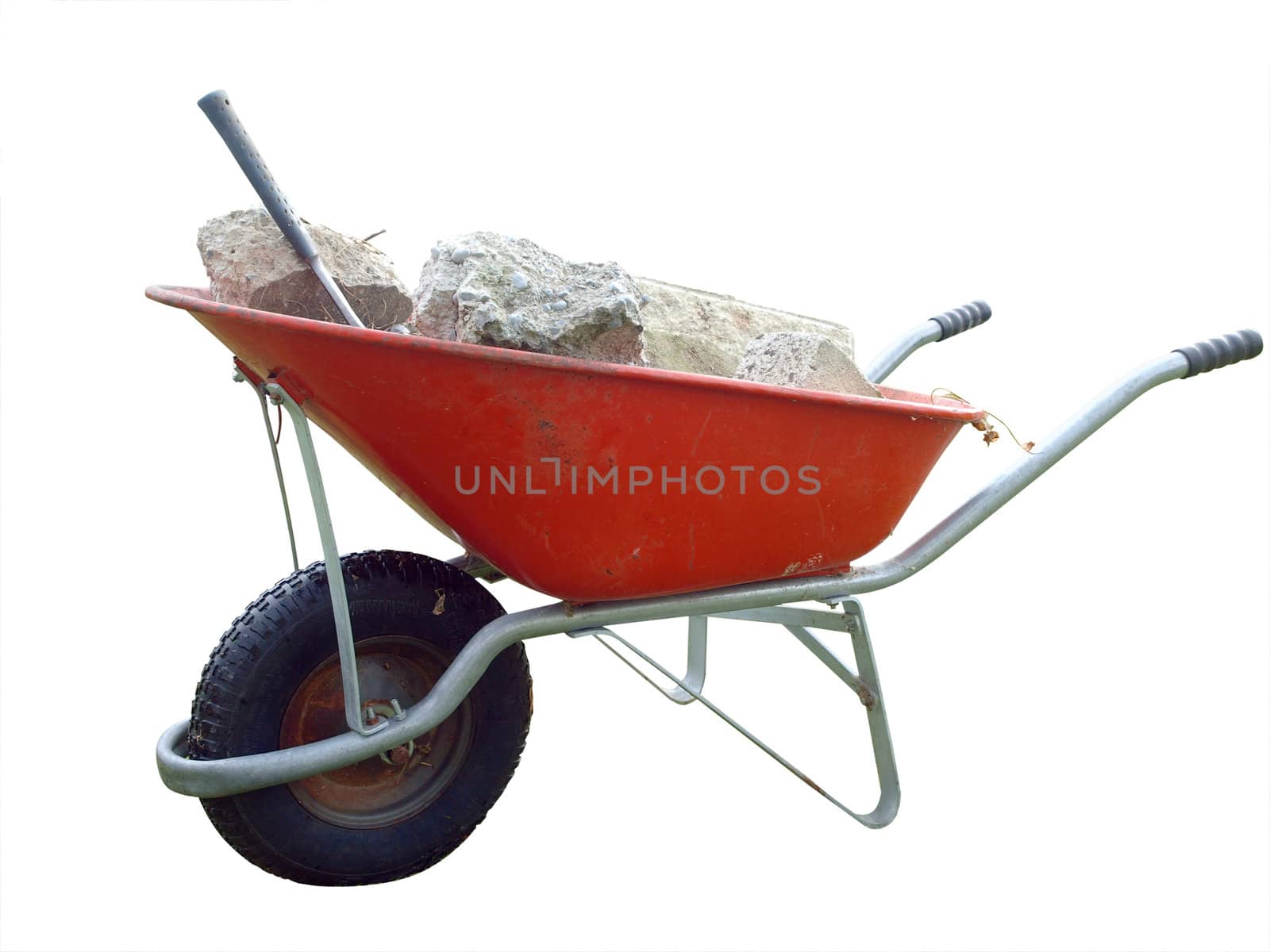 Wheelbarrow with Broken Concrete Fill by MargoJH