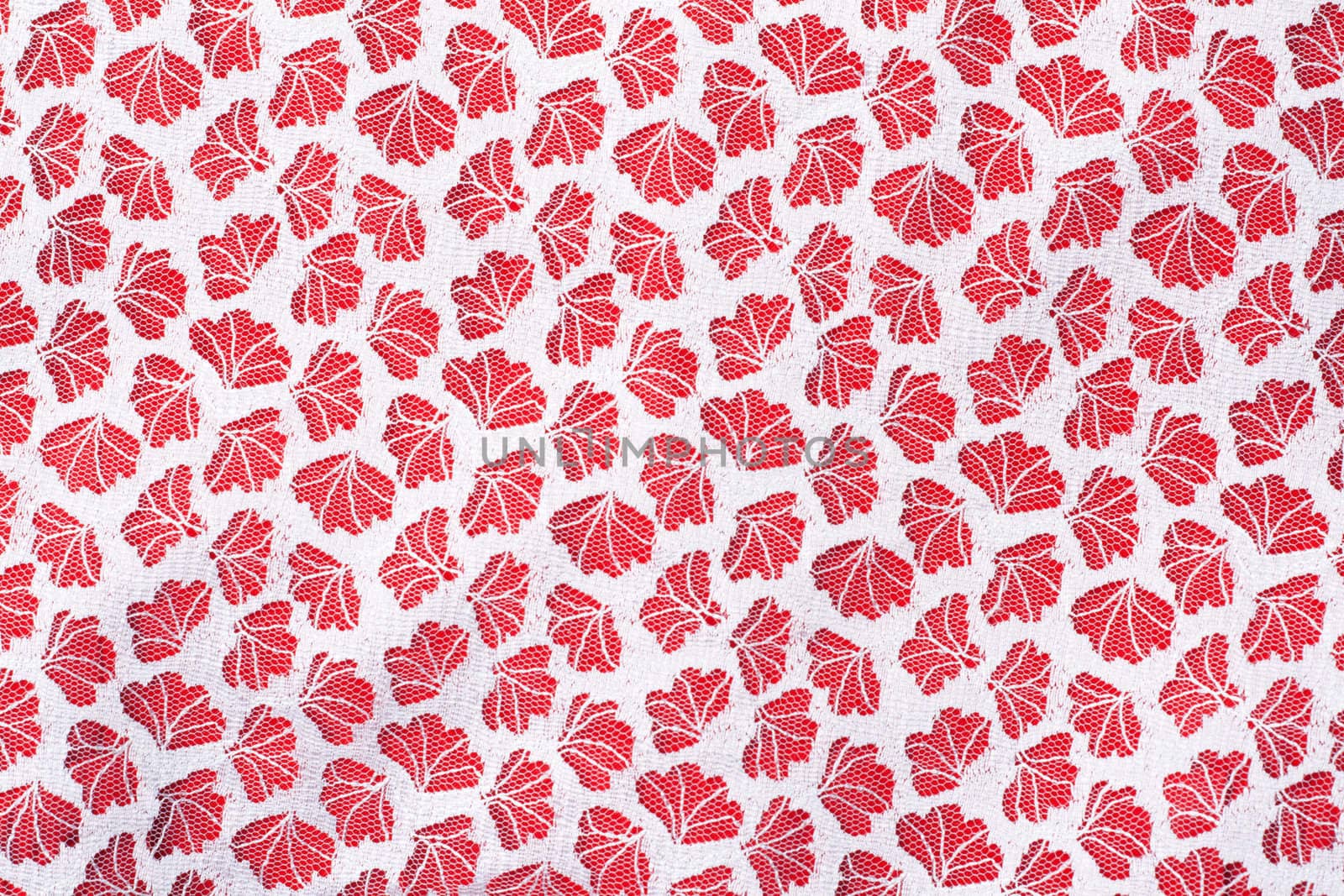 Tulle fabrics on red, background from matter