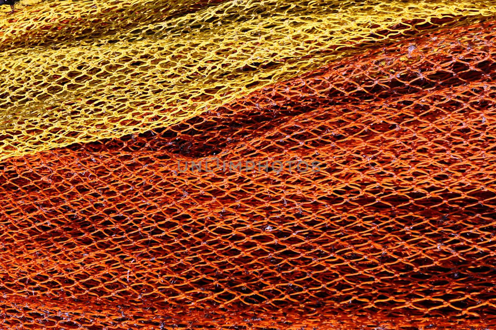 red and yellow fishnet