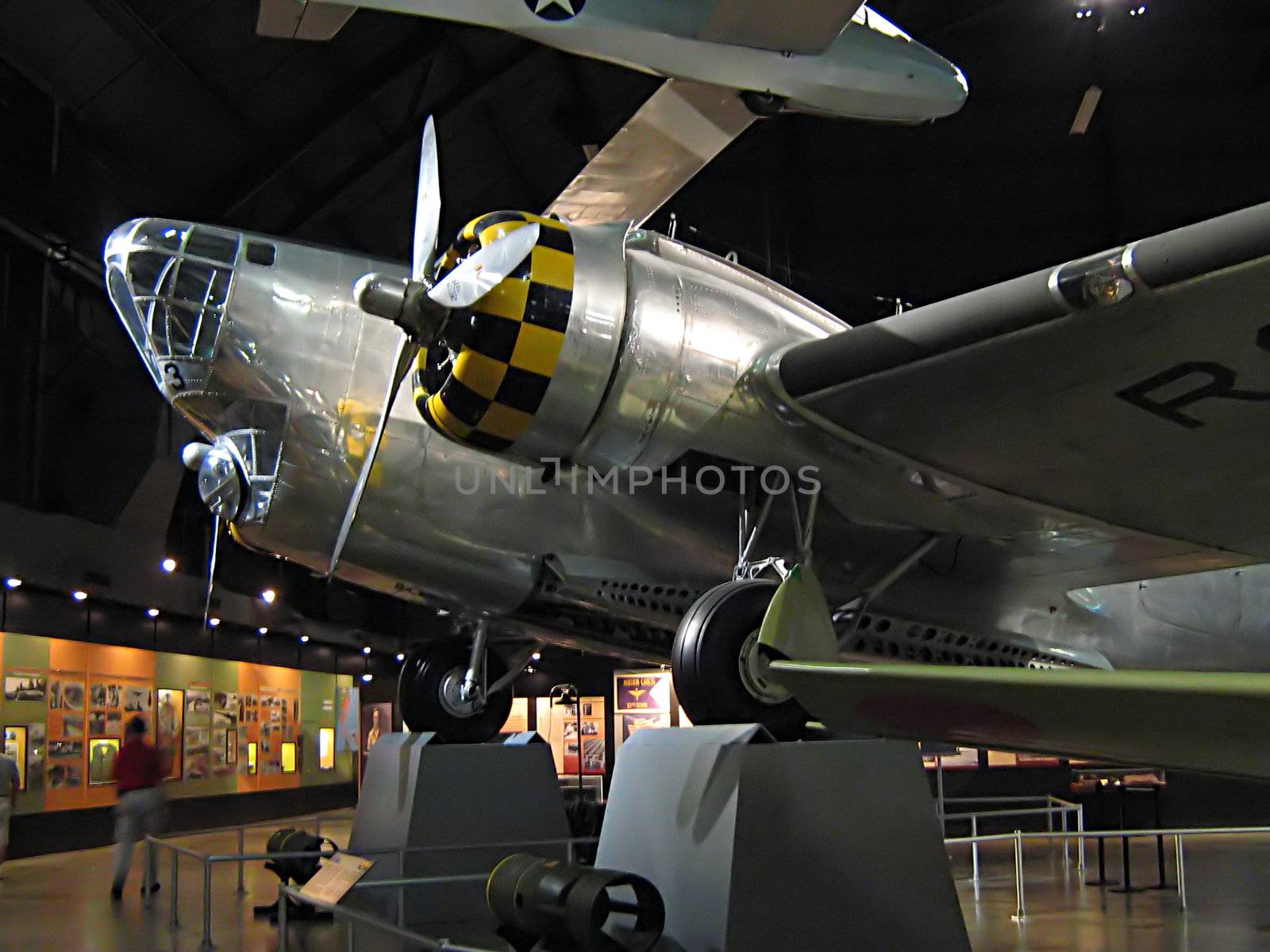 A photograph of a vintage military airplane.