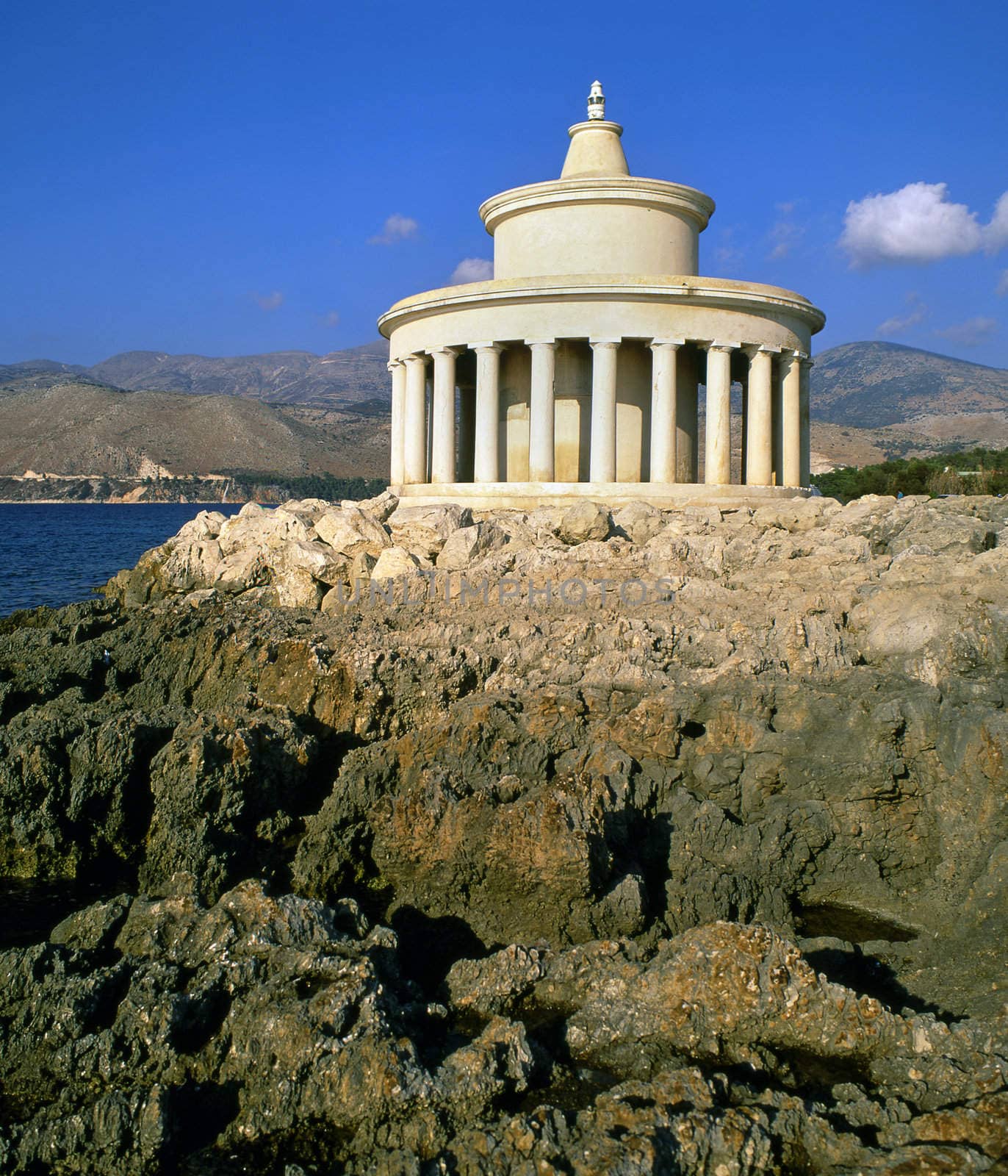 Lighthouse in Kefalonia greece near the town of Argostoli