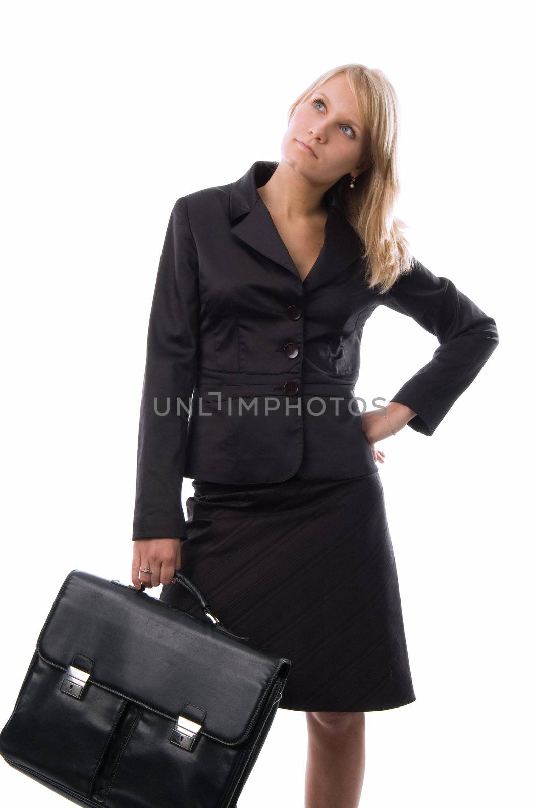 The businesswoman with a portfolio by andyphoto