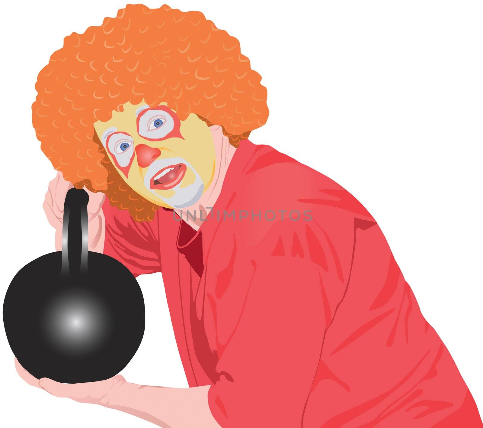 The clown with a weight