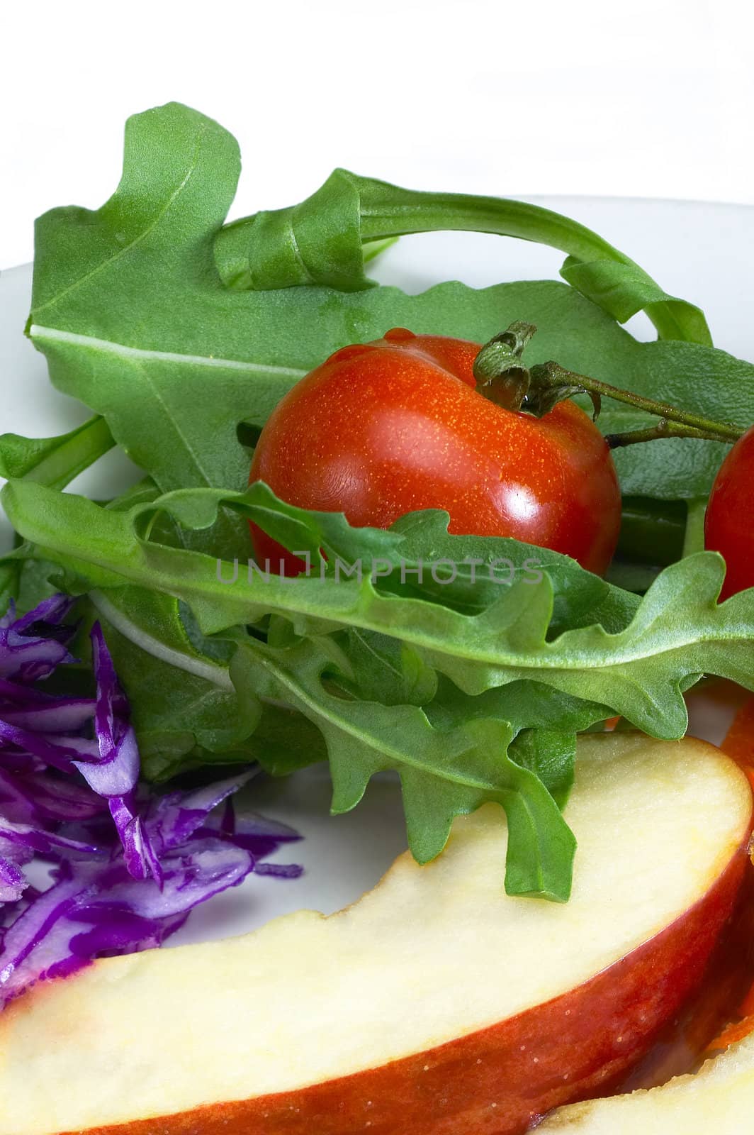 colorfull fresh salad ingredient on a plate prepared cutted