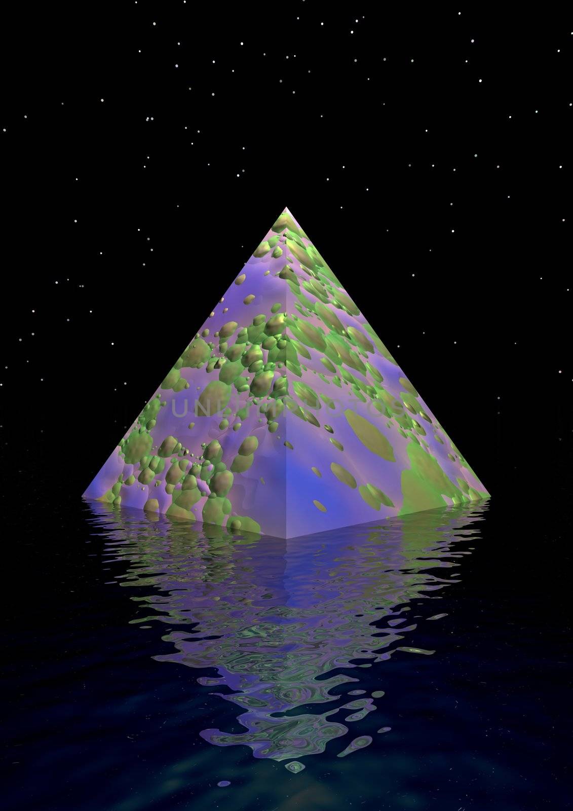 pyramid purpule and green
