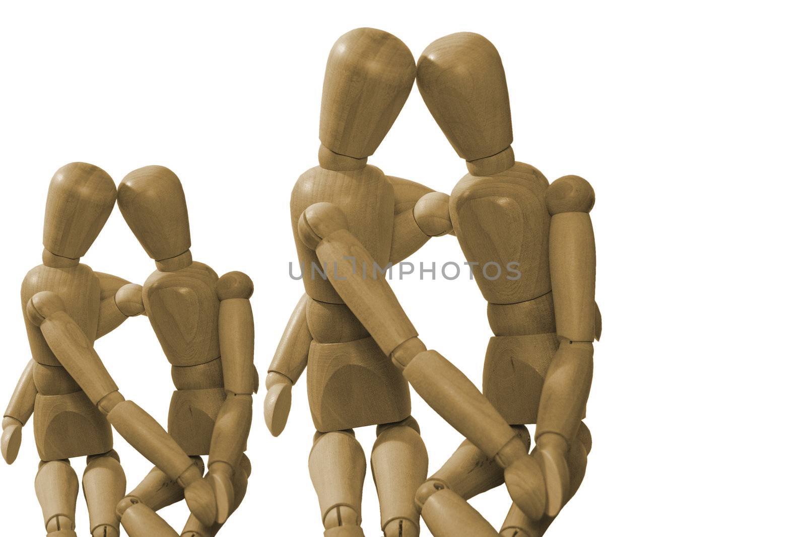 mannequin partners isolated over a white background