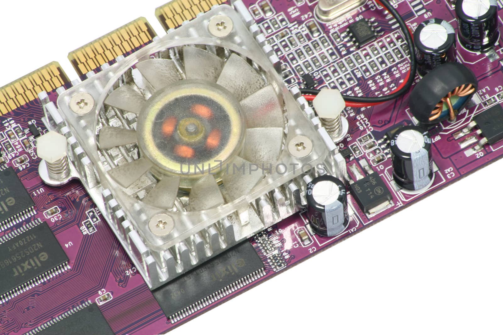 graphics card for a computer isolated over white