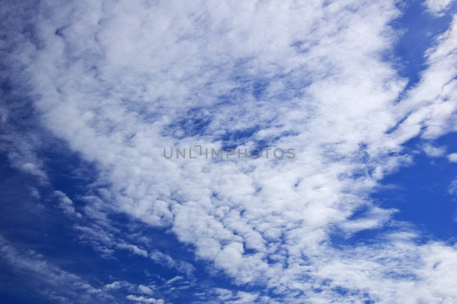 White clouds on blue sky