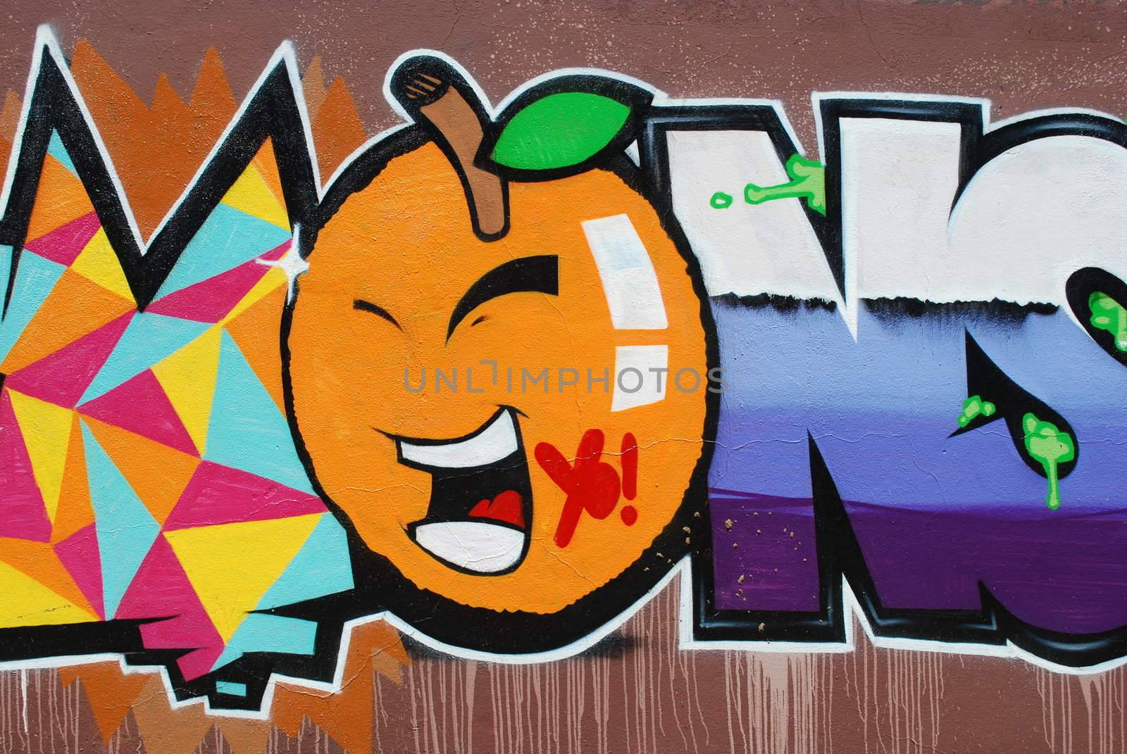 Graffiti Wall (Orange) by luissantos84