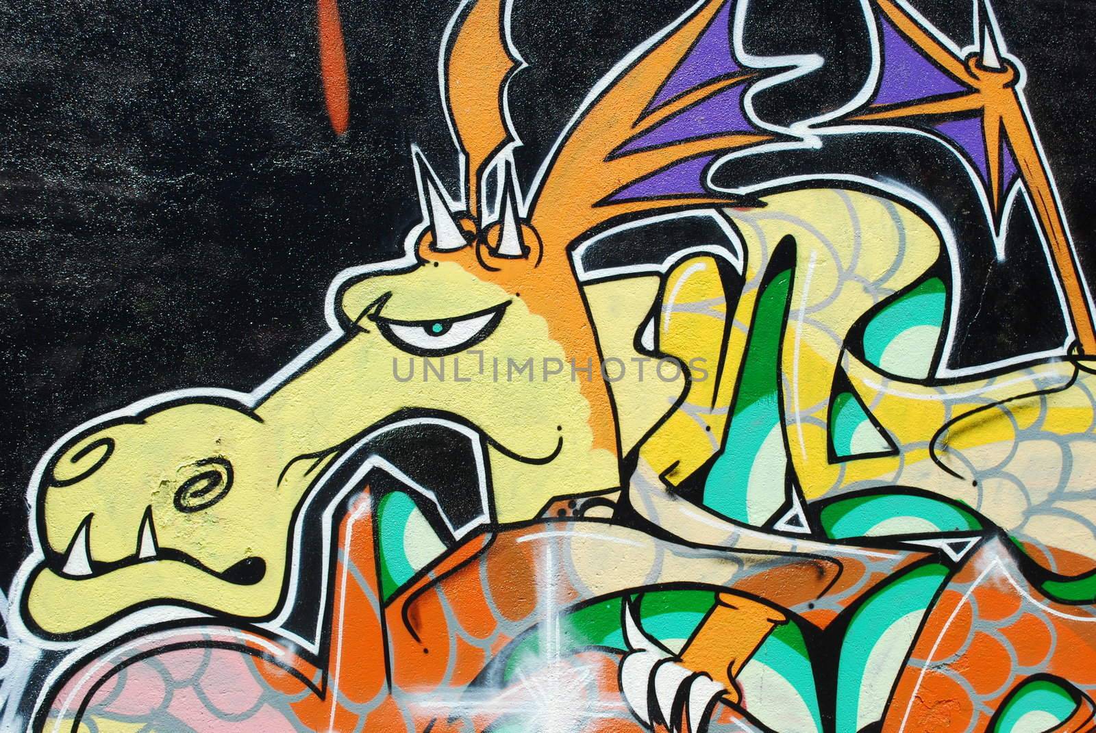 Graffiti Wall (Dragon) by luissantos84