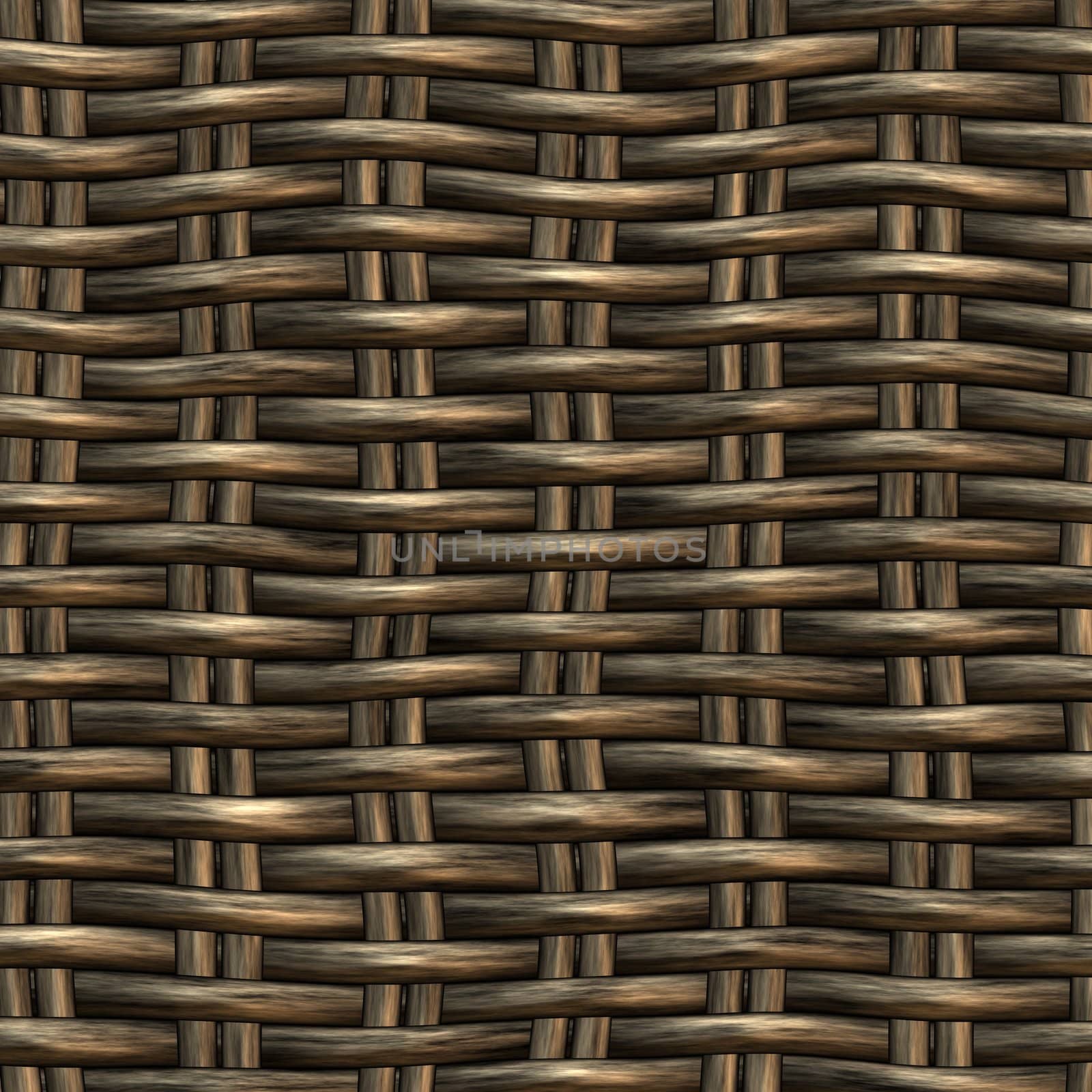 seamless 3d texture of brown interweaved basket 