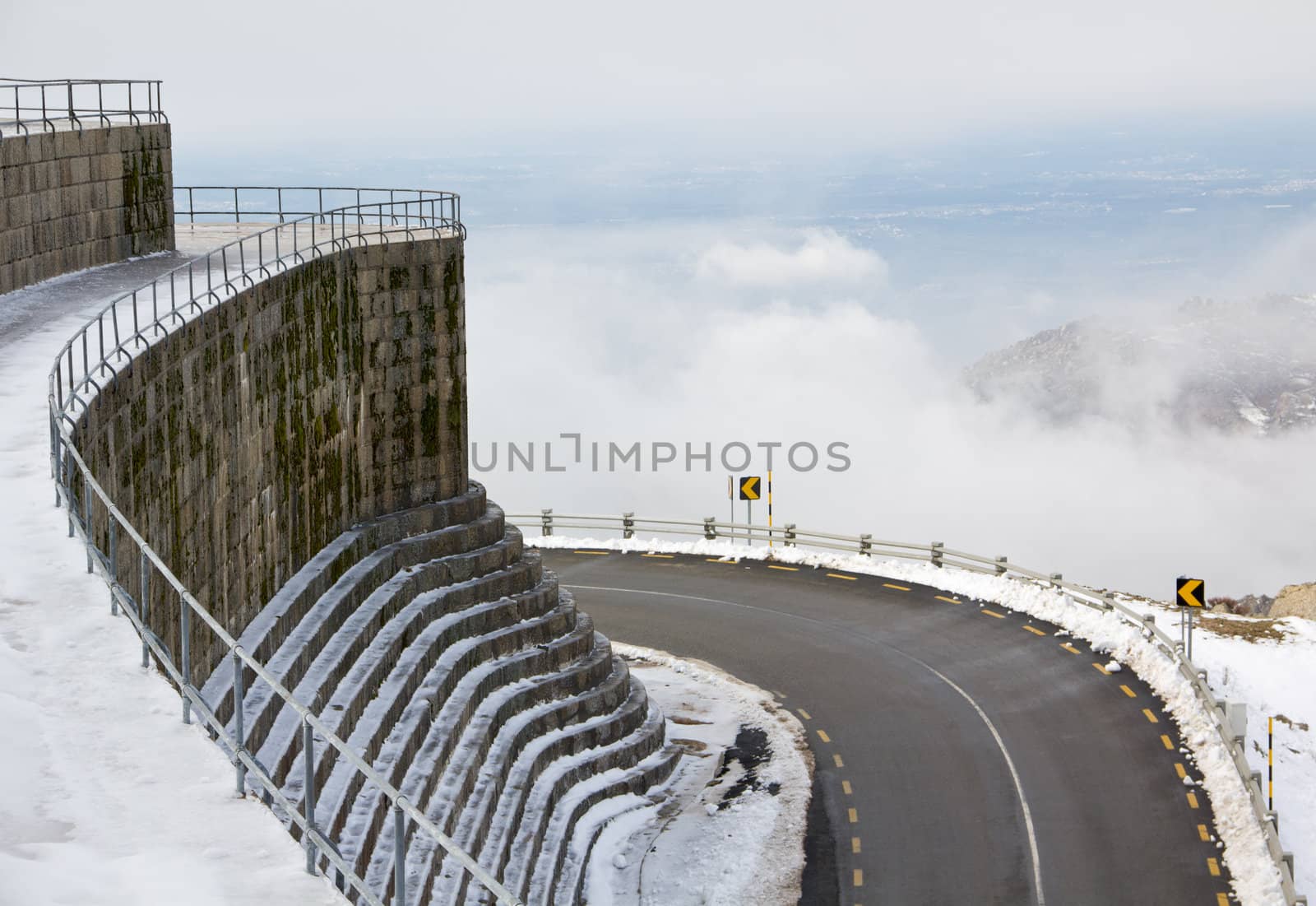 Mountain road near Lagoa Comprida Dam Serra da Estrela � mountain range in Portugal (Mountain Range of the Star)