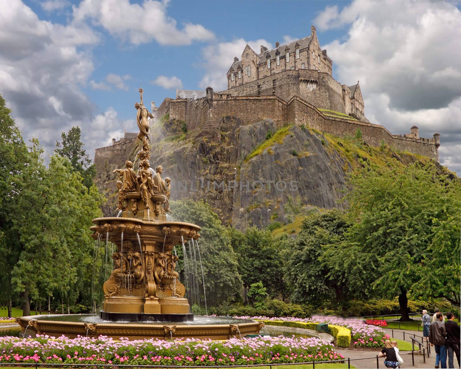 The Ross Fountain was made in Paris in 1862 and stands in the gardens below Edinburgh Castle in Scotland. 