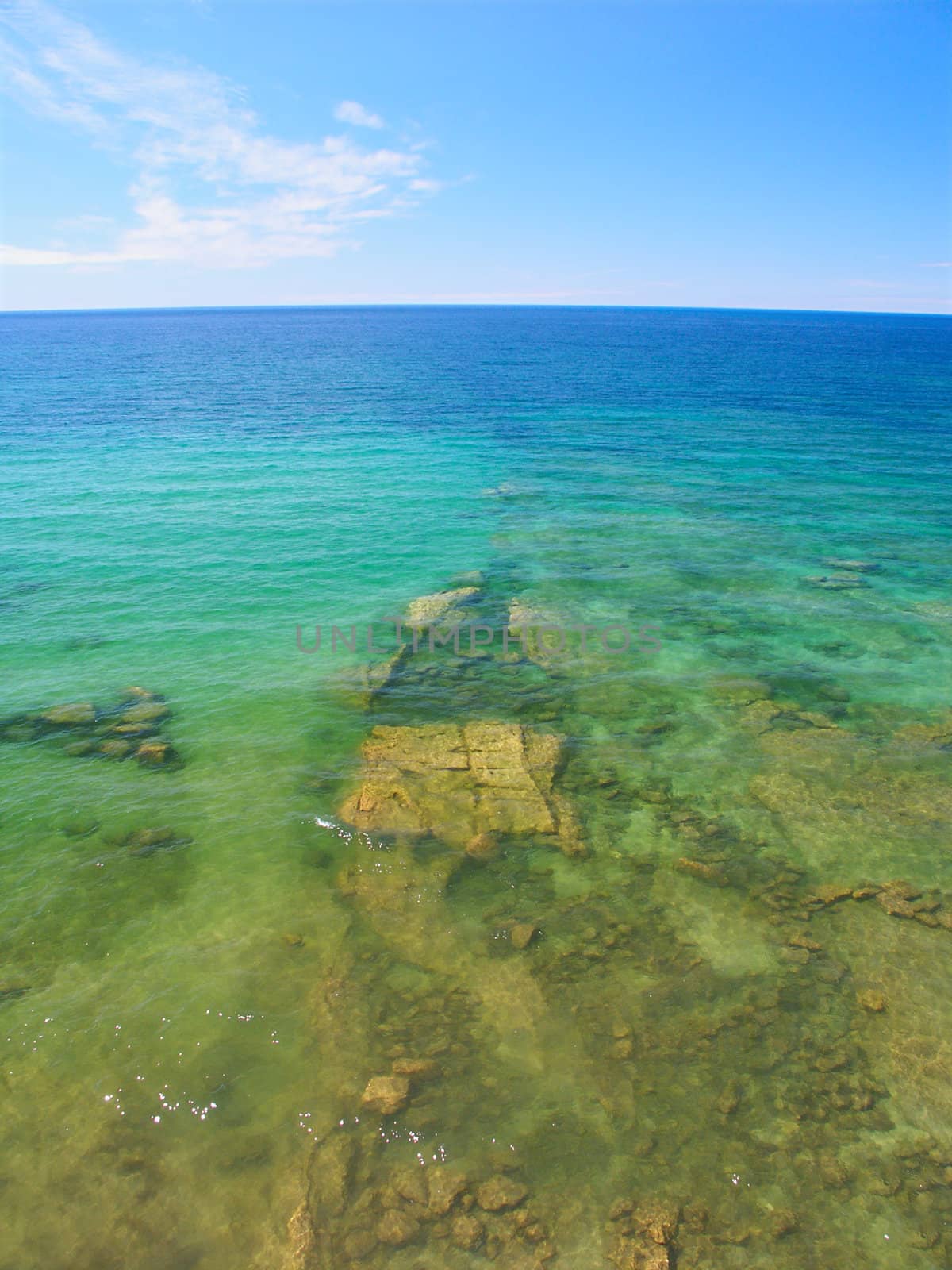 The turquoise waters of Lake Superior at Pictured Rocks National Lakeshore.