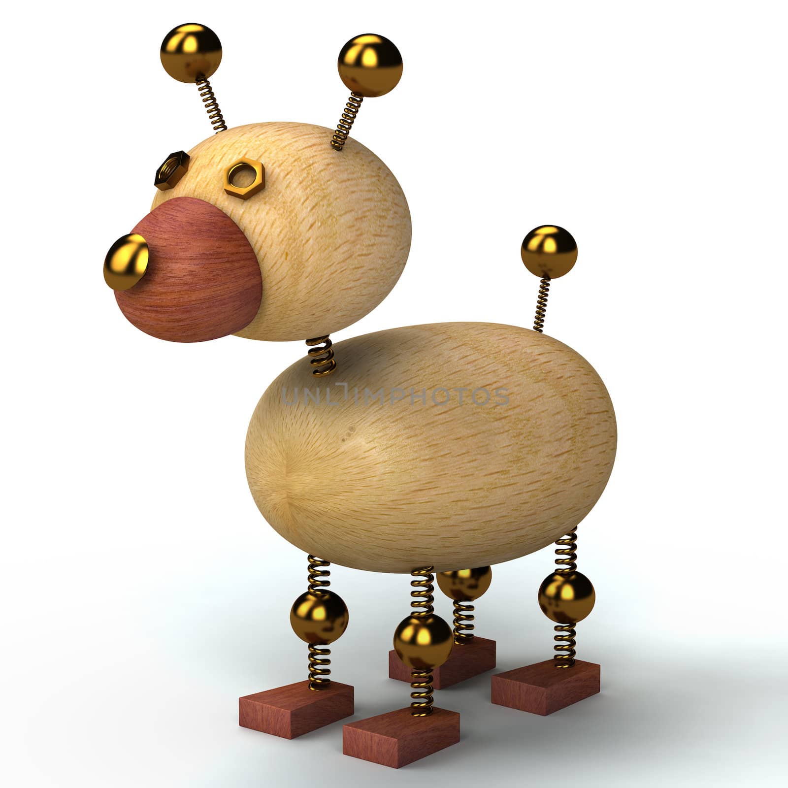 wood dog 3d rendered by vetdoctor