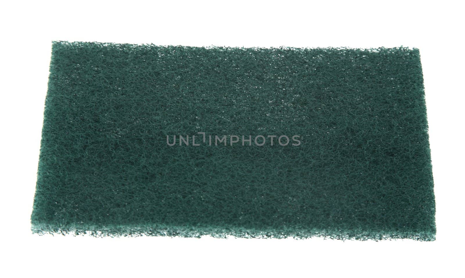 Green scrubber isolated on a white background