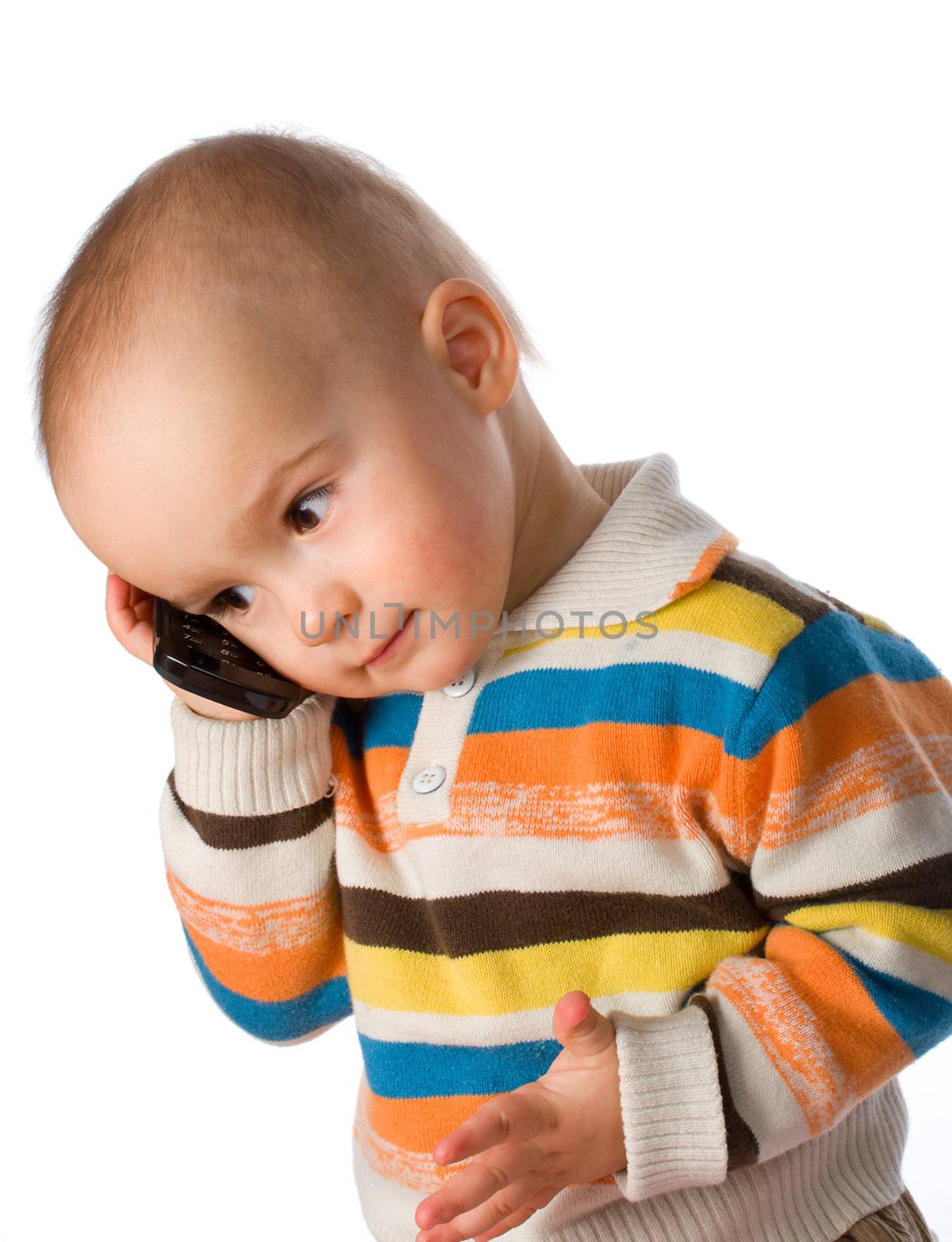 boy talking on phone by Alekcey