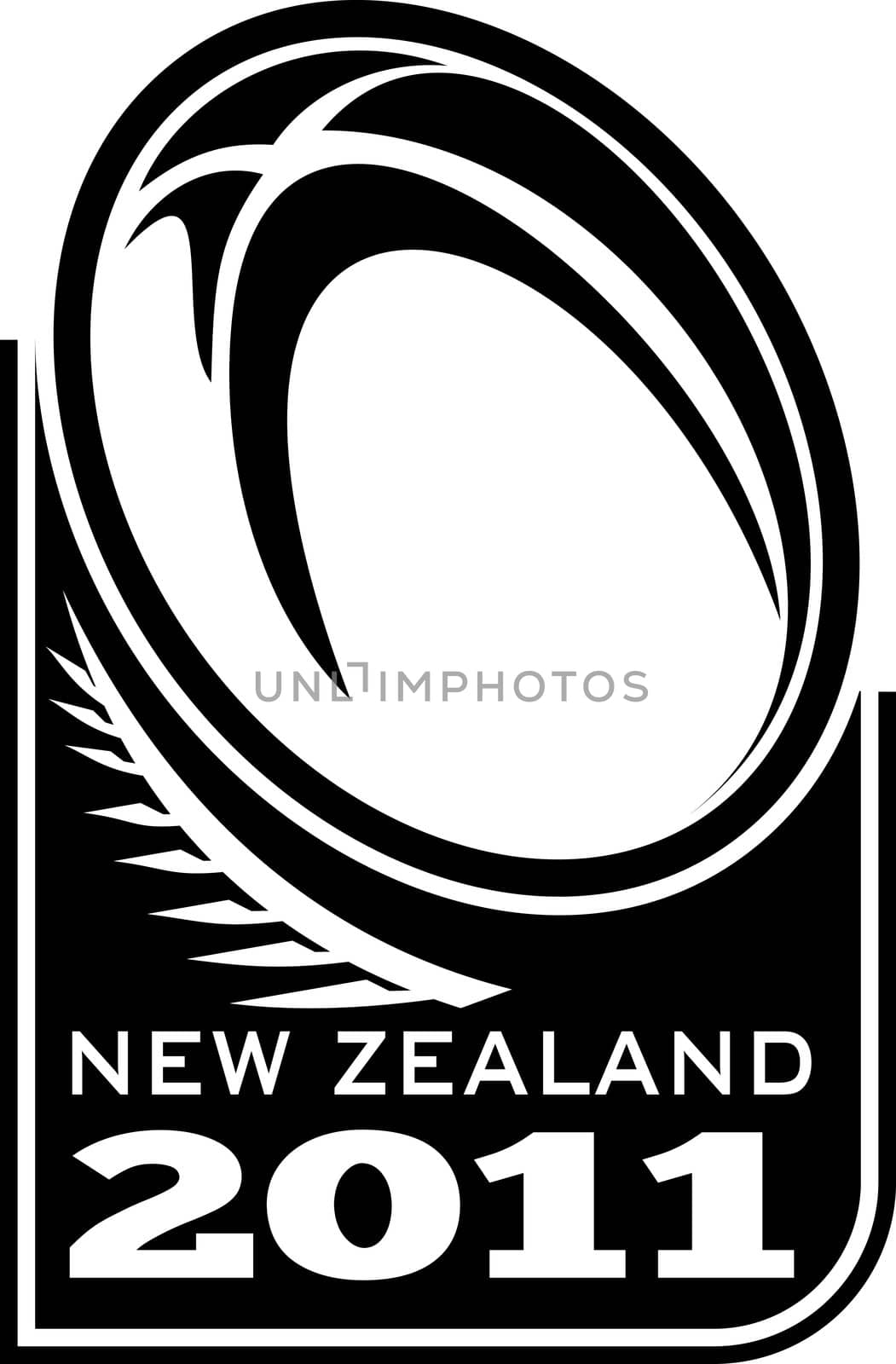 rugby ball fern new zealand 2011 by patrimonio