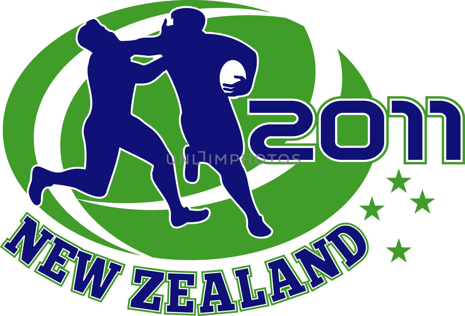 Rugby player tackle fending new zealand 2011 by patrimonio