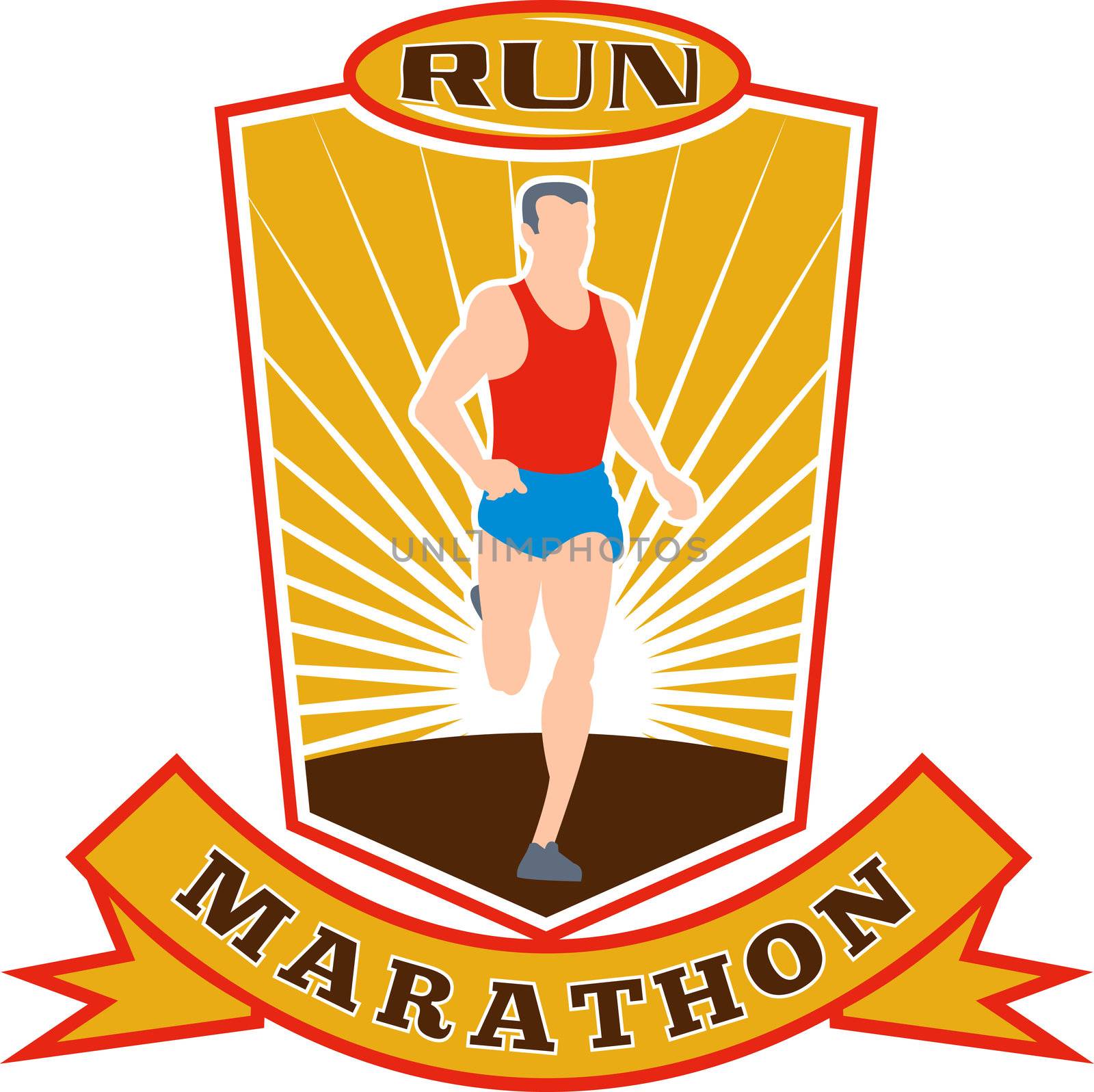 marathon runner run race shield by patrimonio